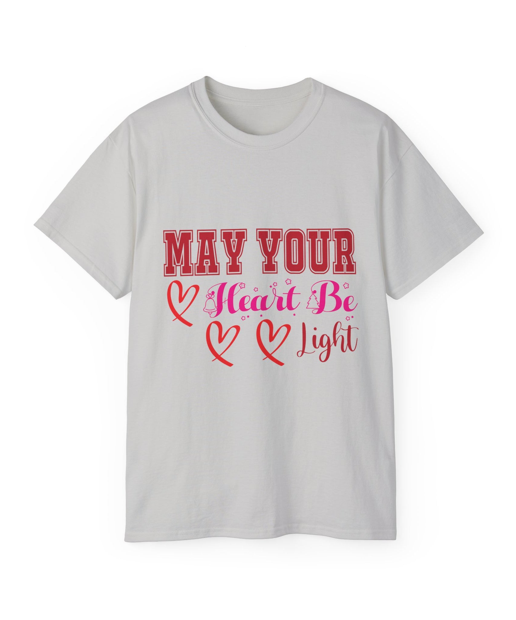 May Your Heart Be Light Christmas T-Shirt | Gallory Hive