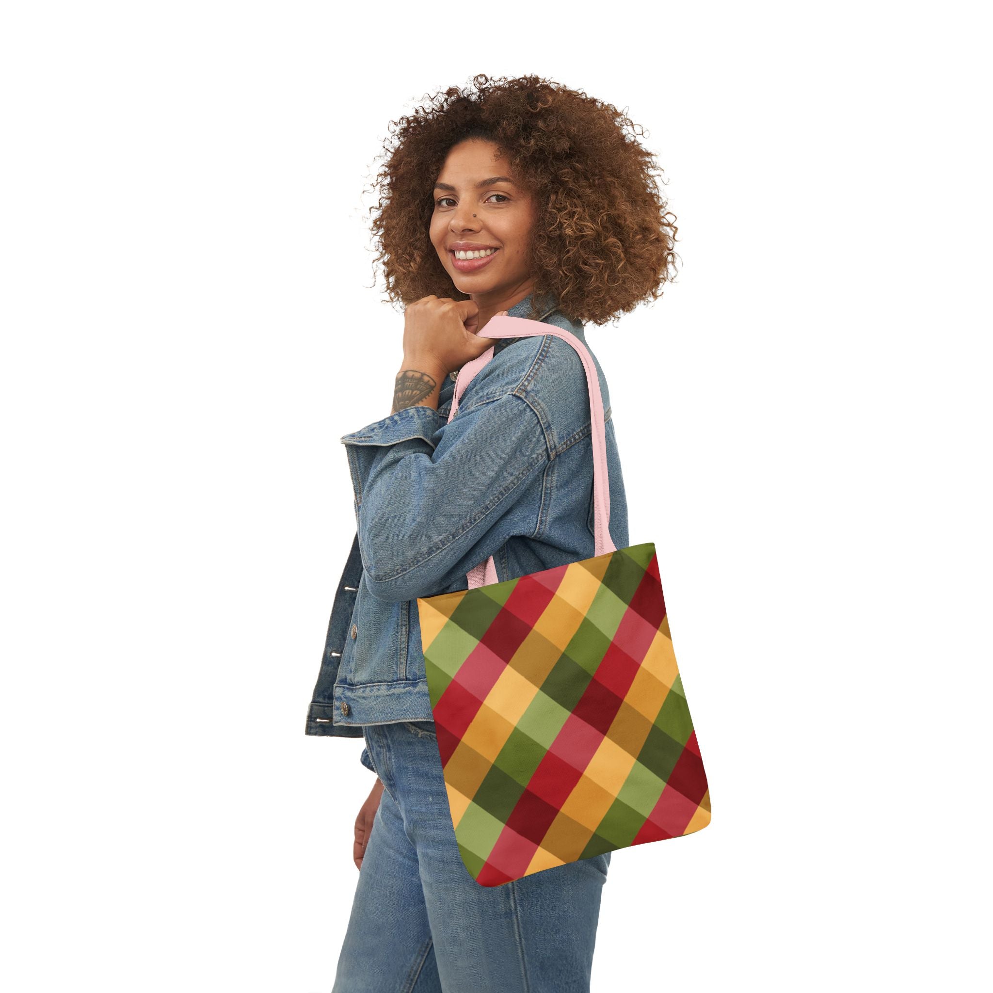 Vibrant Geometric Angle Design Canvas Tote