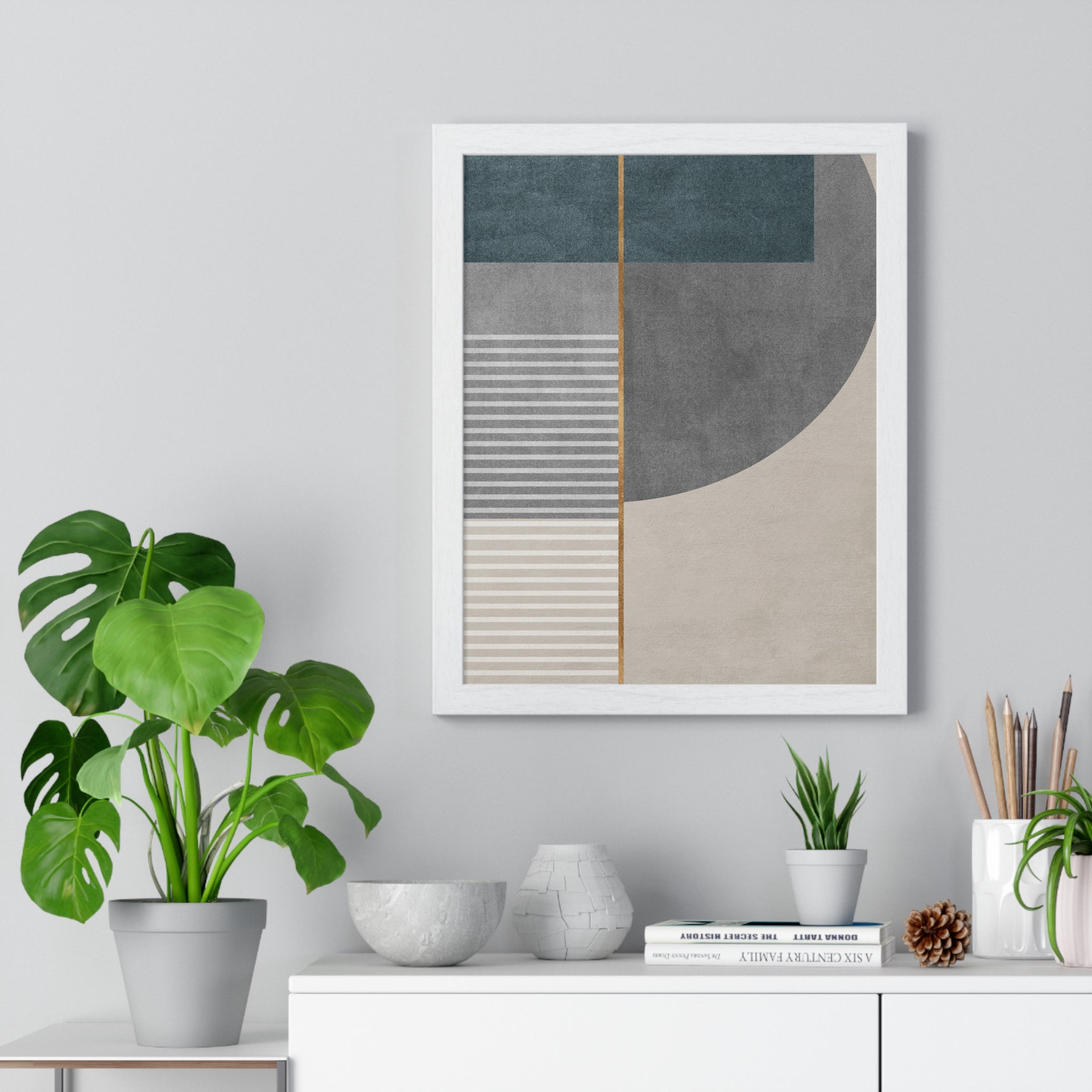 Modern Abstract Wall Art – Wooden Frame Décor | Gallory Hive