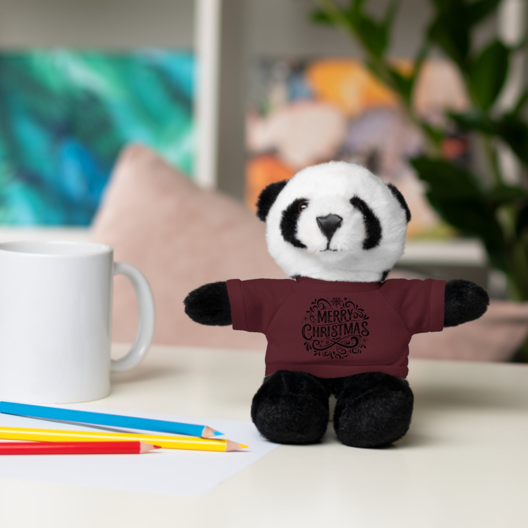 Festive Merry Christmas Stuffed Panda | Gallory Hive