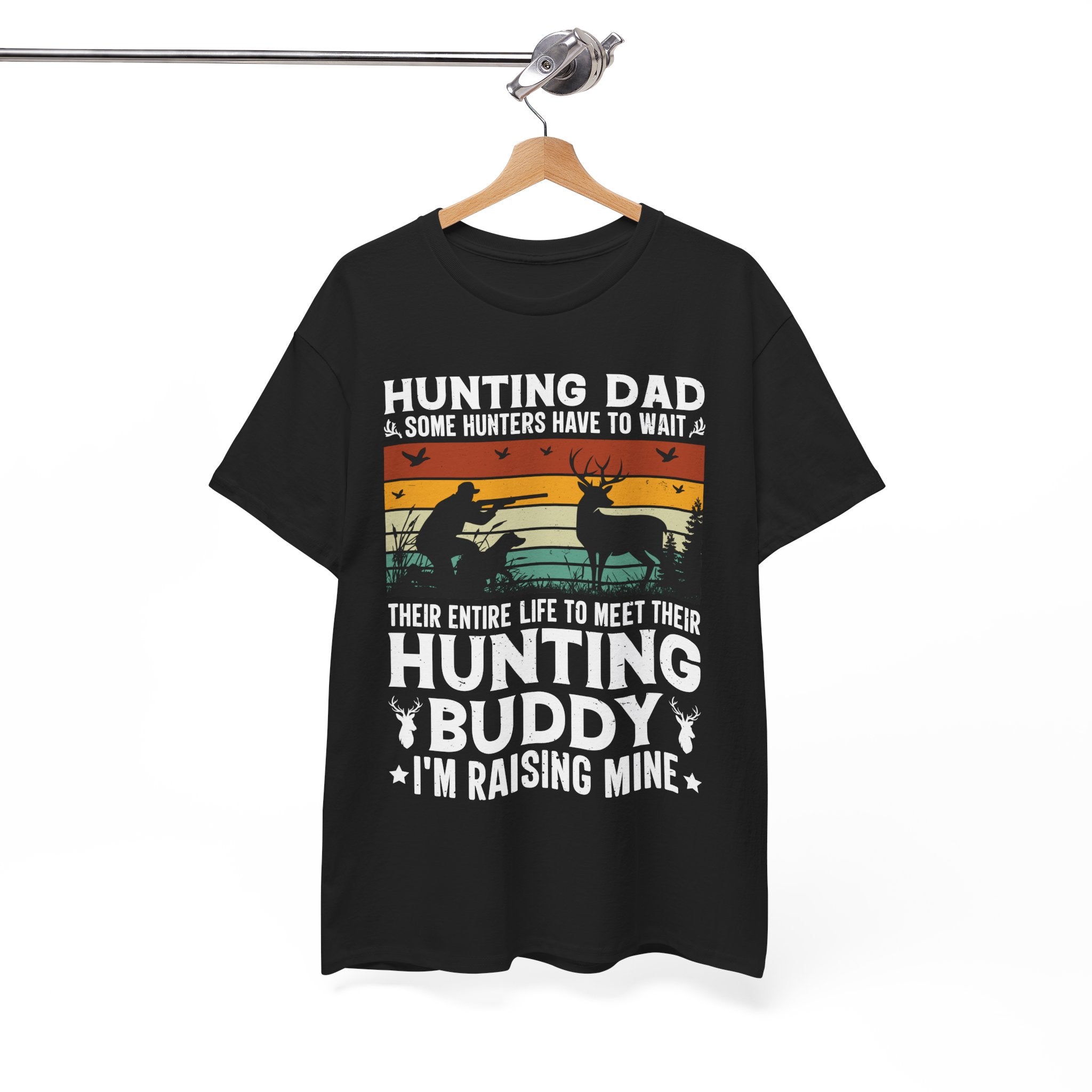 Retro Hunter Tee – Dog, Deer & Rifle Scene | Gallory Hive