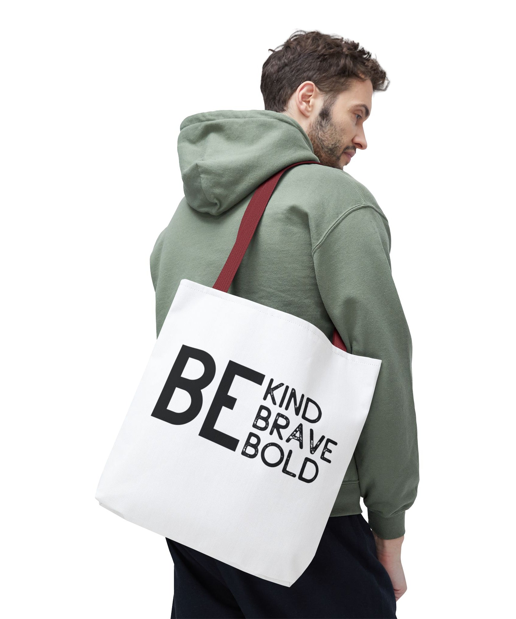 Inspirational Tote Bag - Be Kind Brave Bold - Eco-Friendly Carryall