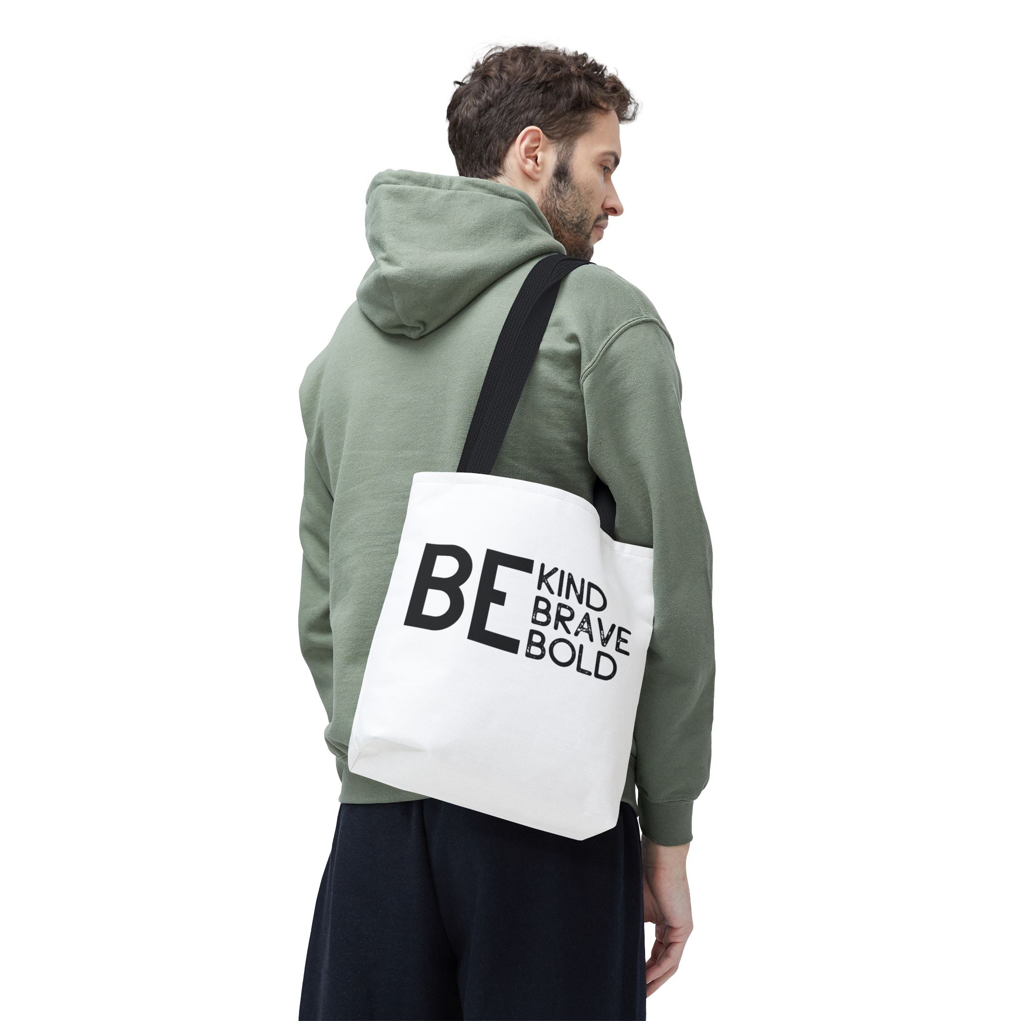 Inspirational Tote Bag - Be Kind Brave Bold - Eco-Friendly Carryall