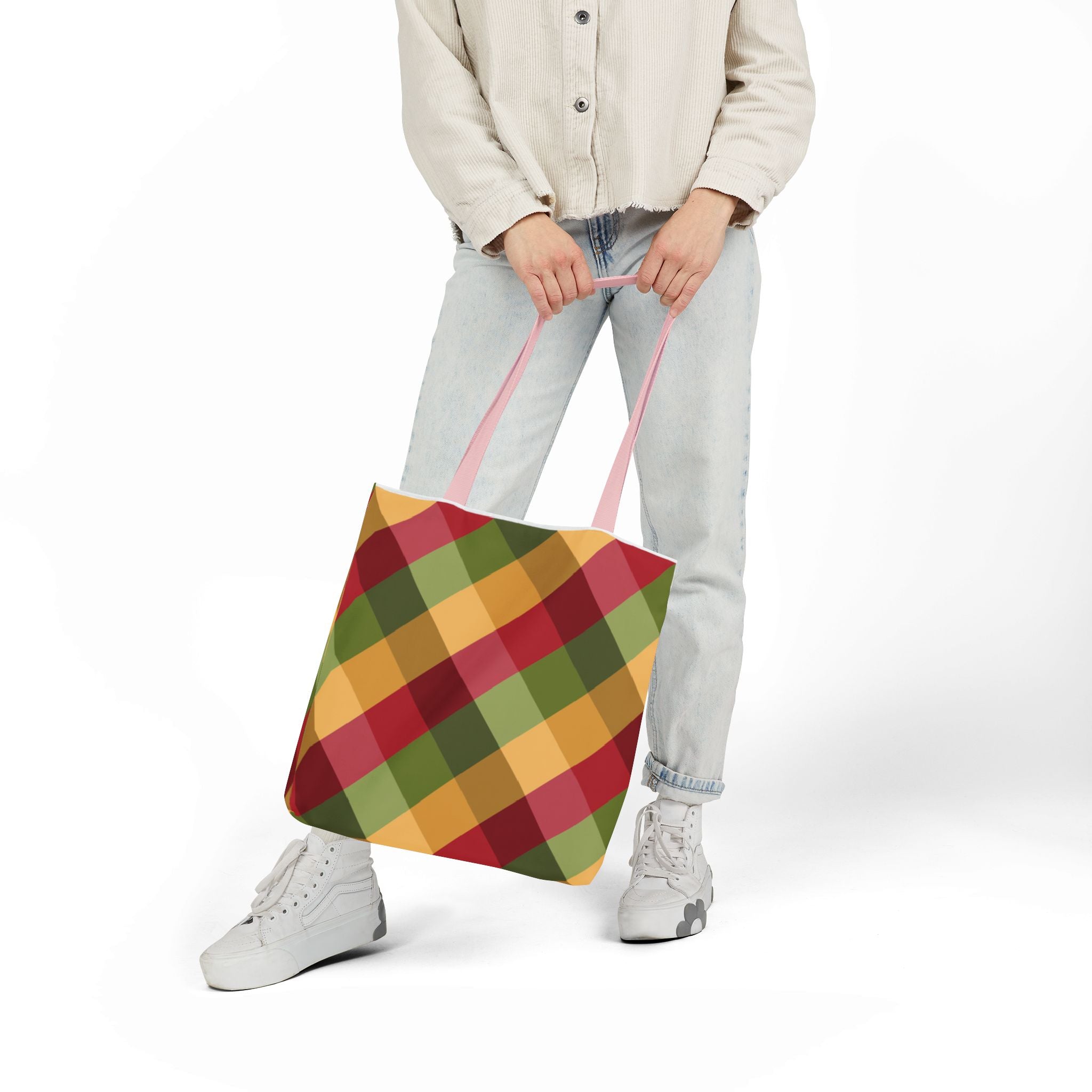 Vibrant Geometric Angle Design Canvas Tote
