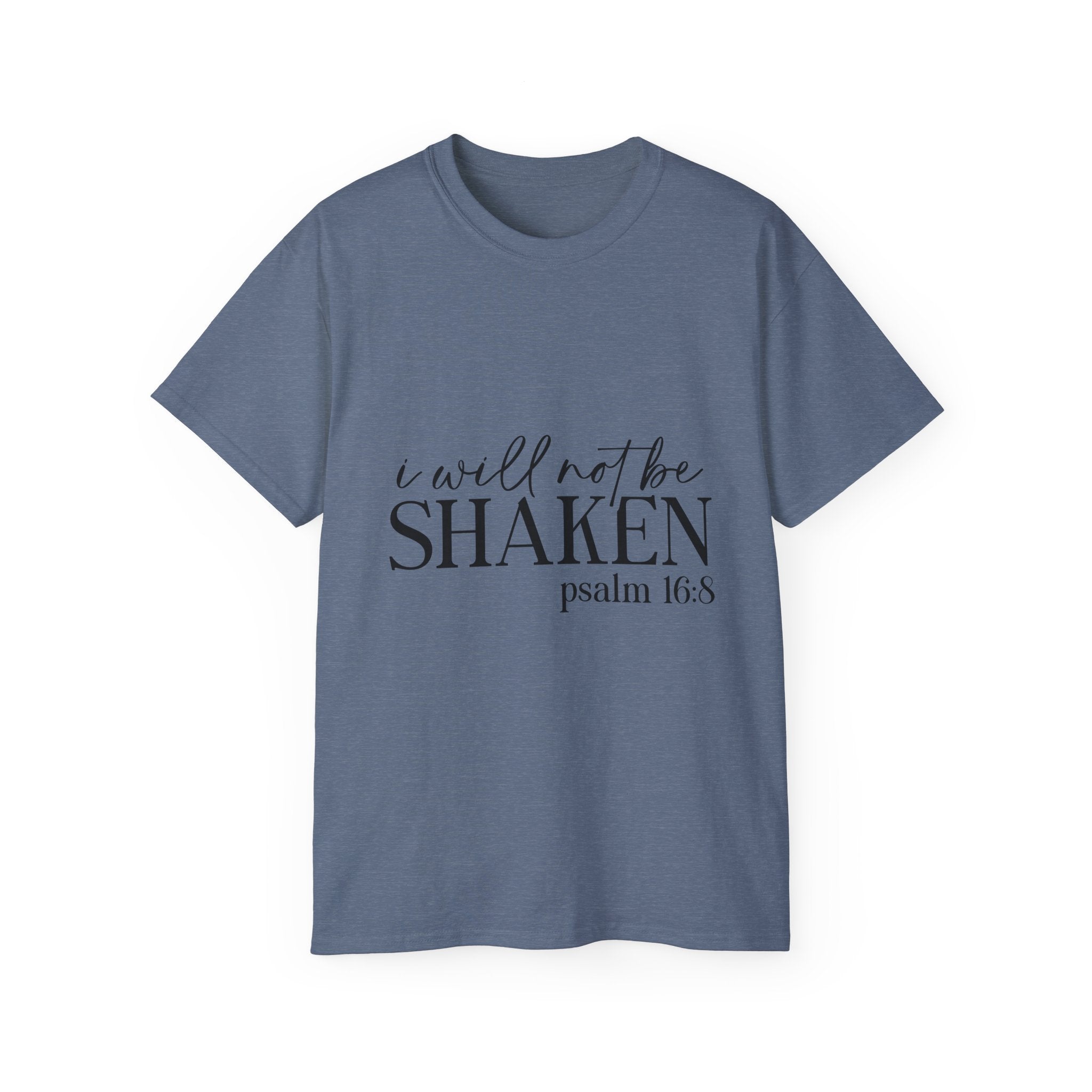 Unisex I will not be shaken Tee - Inspirational Casual Wear, Christian T-Shirt, Motivational Gift, Faith-Based Apparel, Everyday Comfort - Gallory Hive