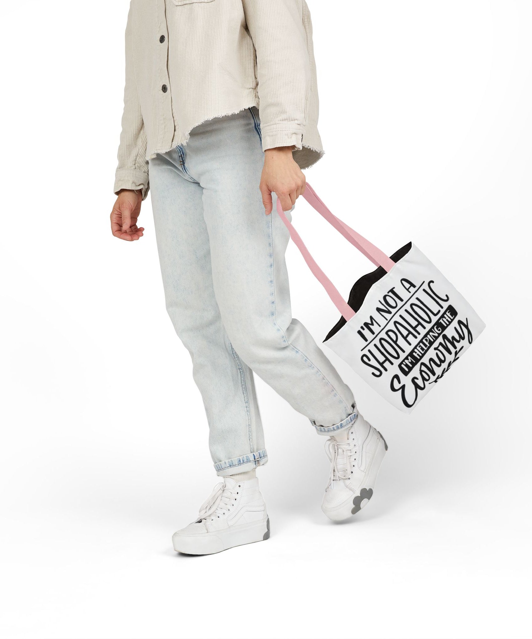 Tote Bag - 'I'm Not a Shopaholic, I'm Helping the Economy' - Trendy Eco-Friendly Shopping Essential