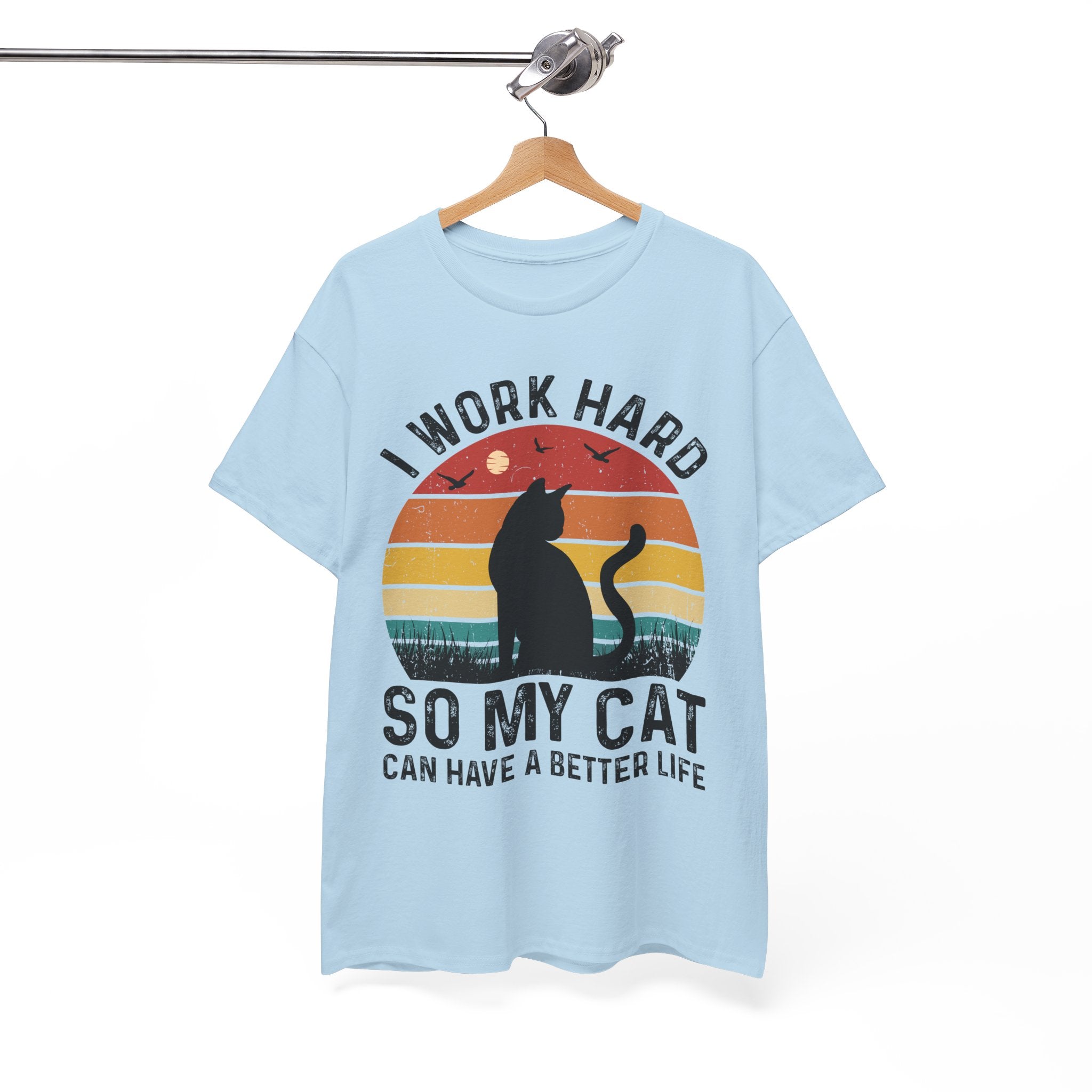 Retro Cat Lover Tee - Work Hard for My Pet