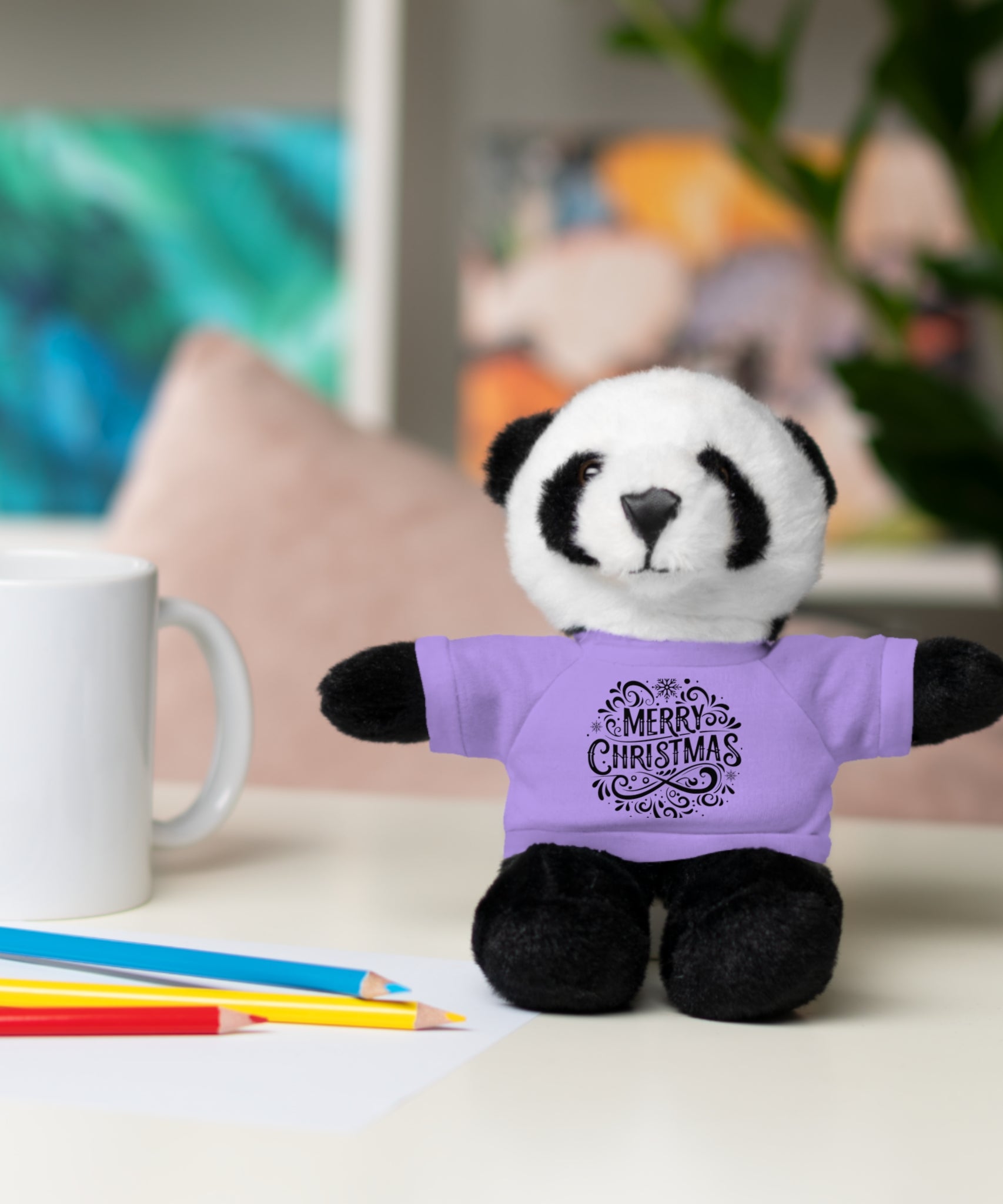 Festive Merry Christmas Stuffed Panda | Gallory Hive