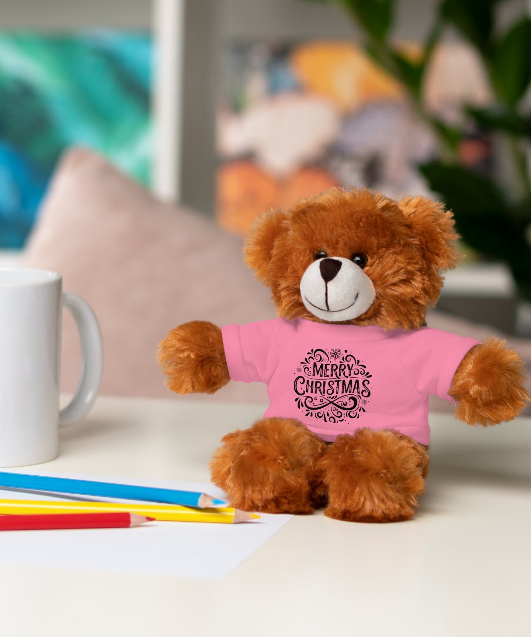 Festive Merry Christmas Stuffed Teddy Bear | Gallory Hive