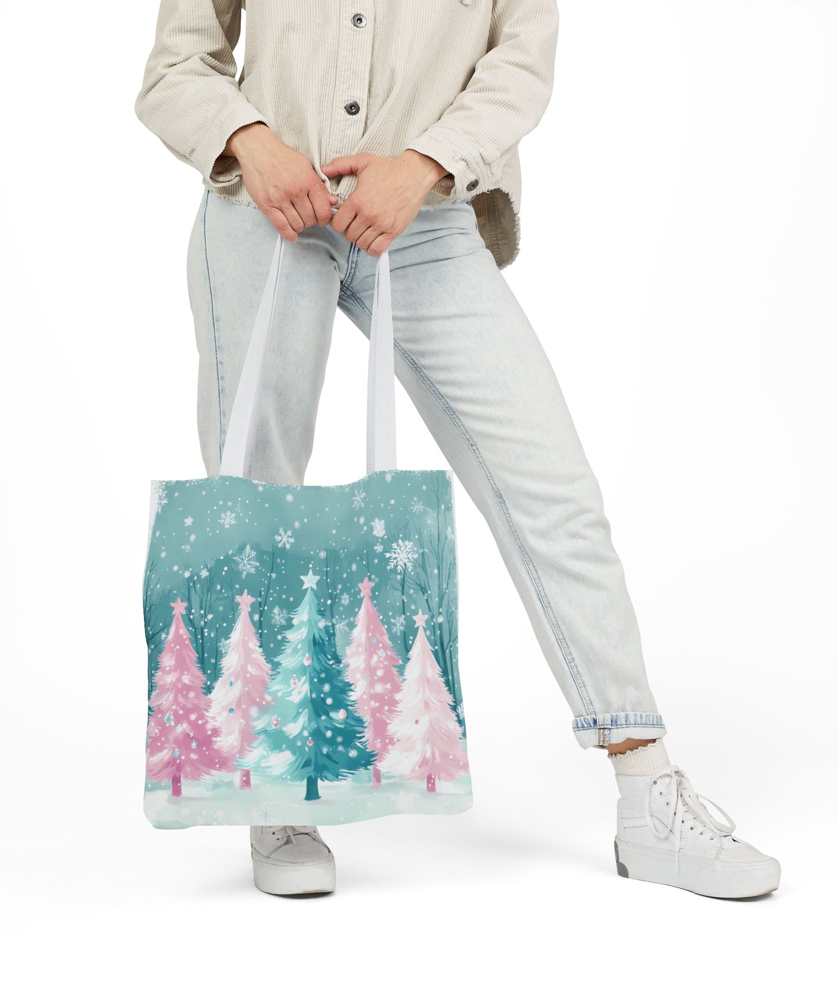 Winter Palm Trees Canvas Polyester Tote Bag