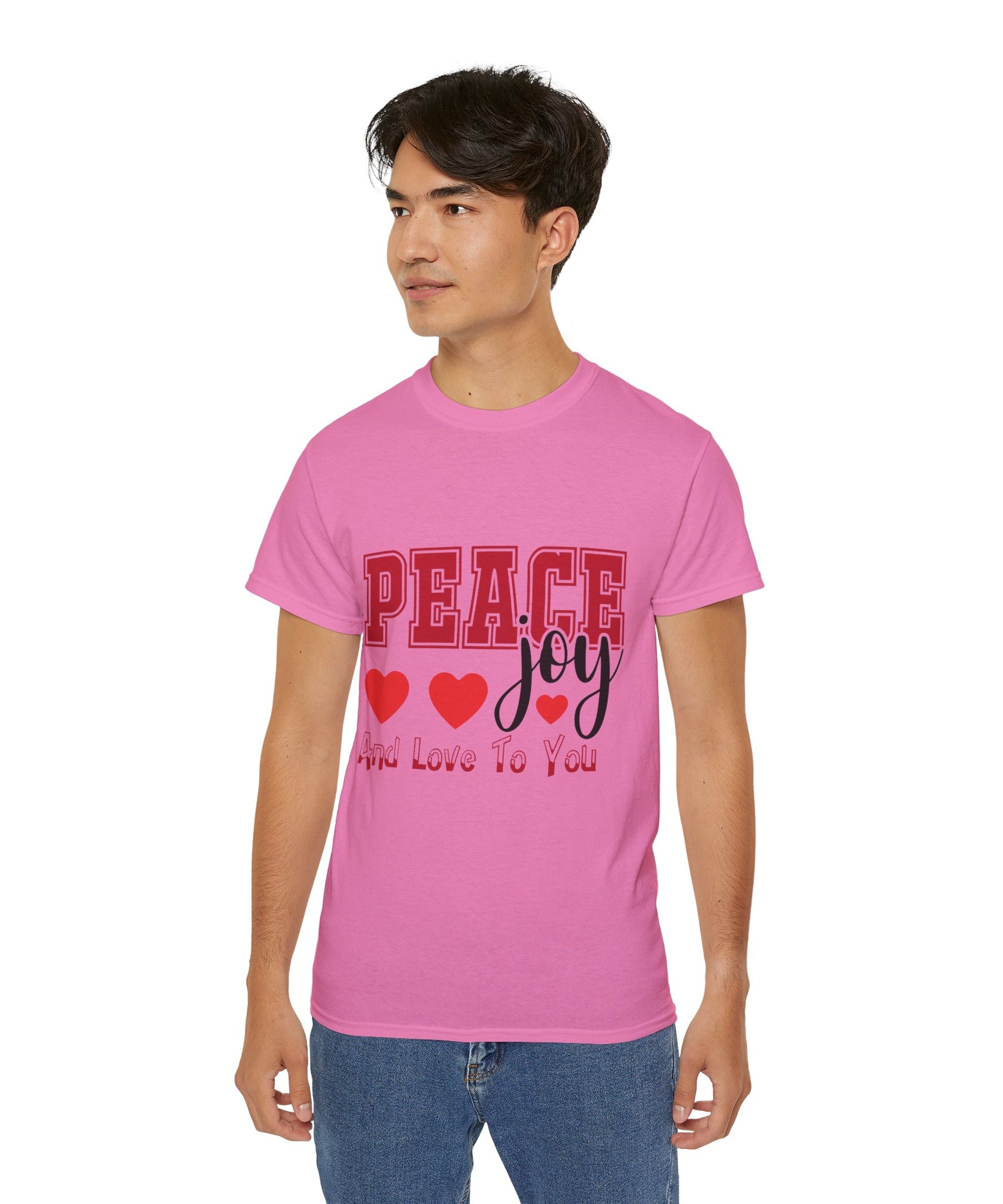 Peace, Joy & Love Retro Christmas T-Shirt | Gallory Hive
