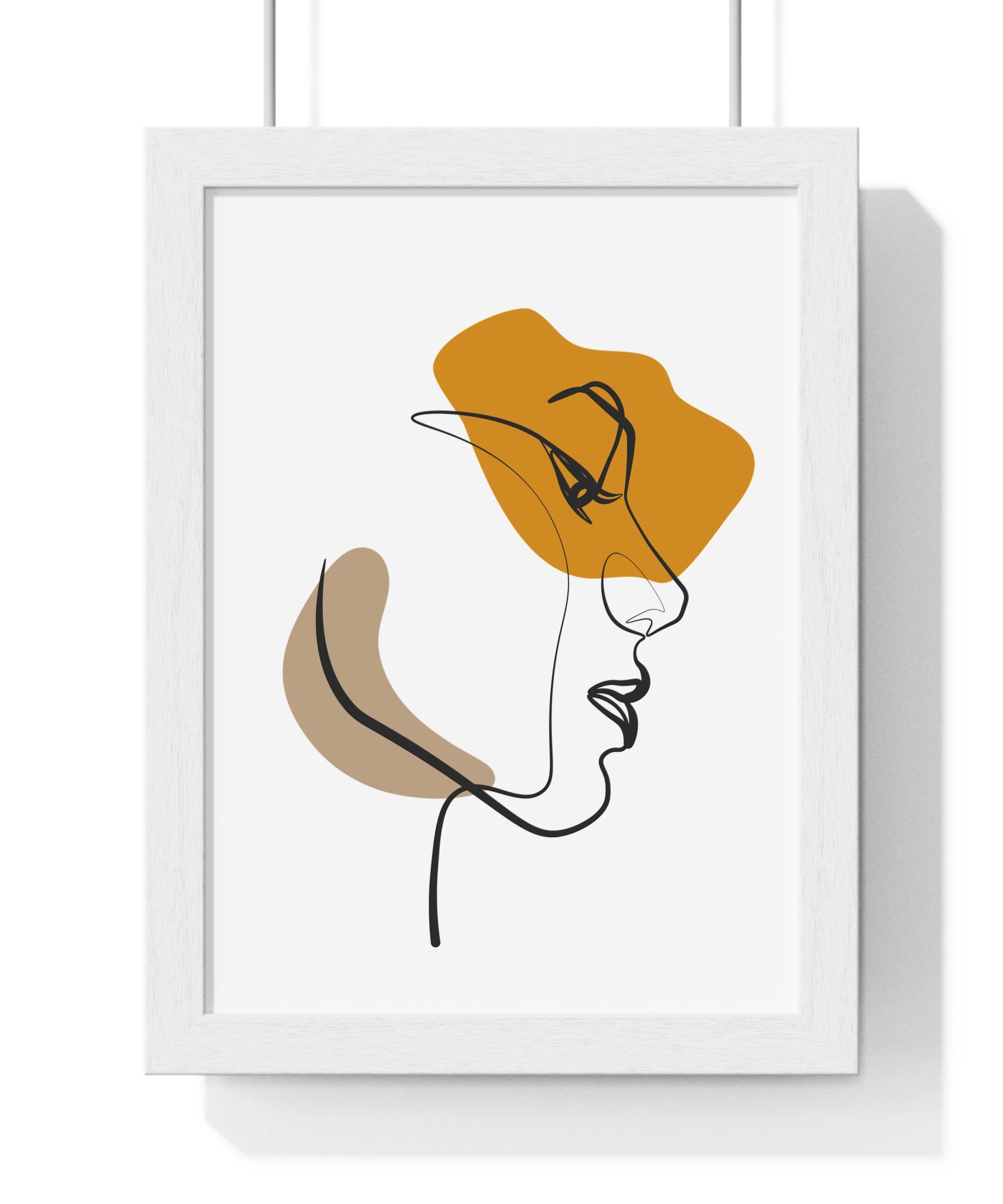 Abstract Profile Line Art – Framed Face Print