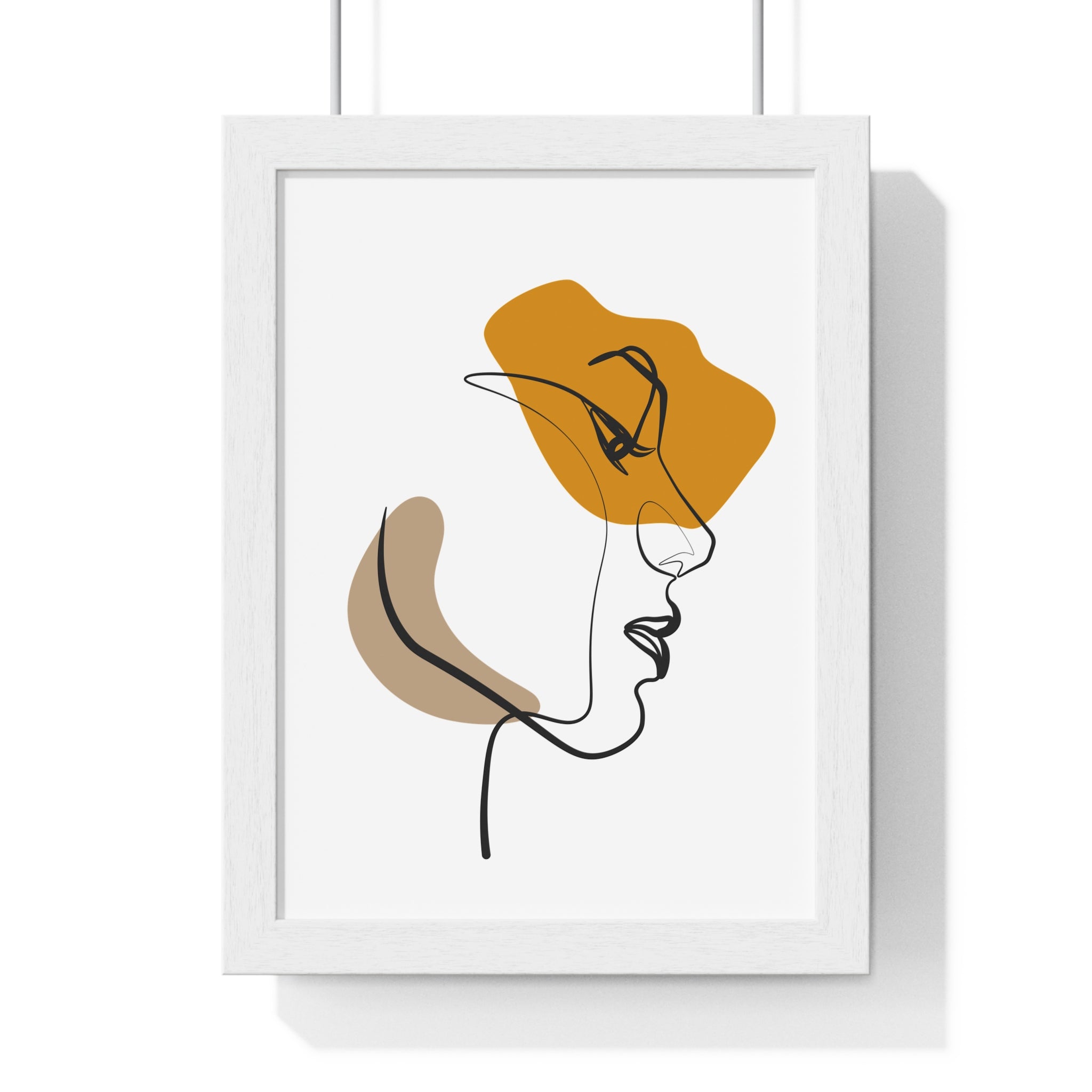 Abstract Profile Line Art – Framed Face Print