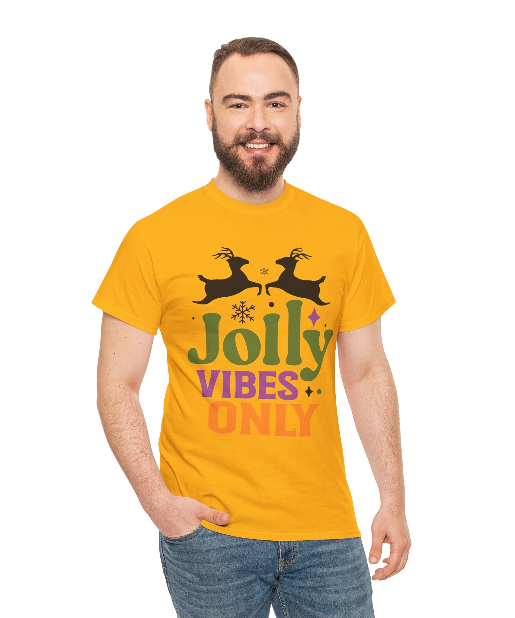 Jolly Vibes Only Retro Christmas Tee | Gallory Hive
