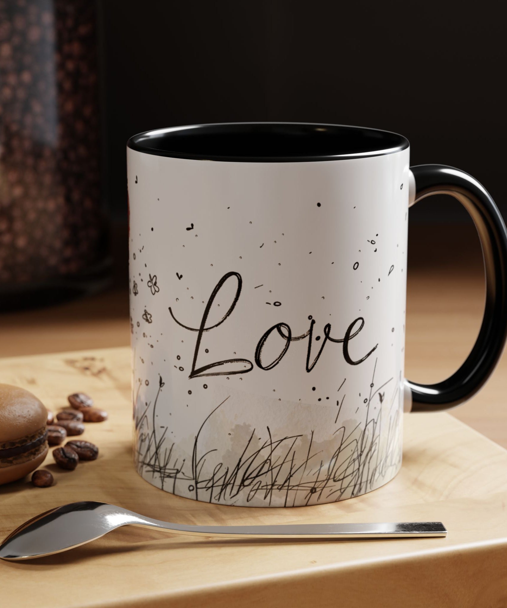 Love Heart Sketch Ceramic Coffee Mug | Gallory Hive