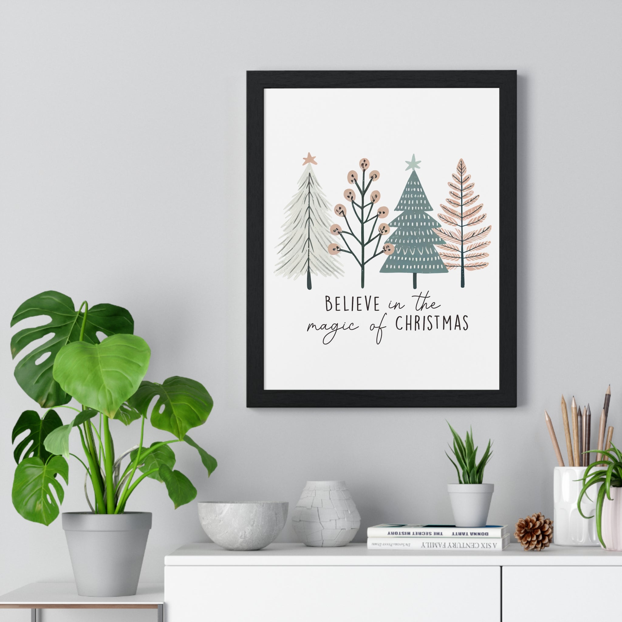 Framed Christmas Wall Decor – Believe Sign | Gallory Hive