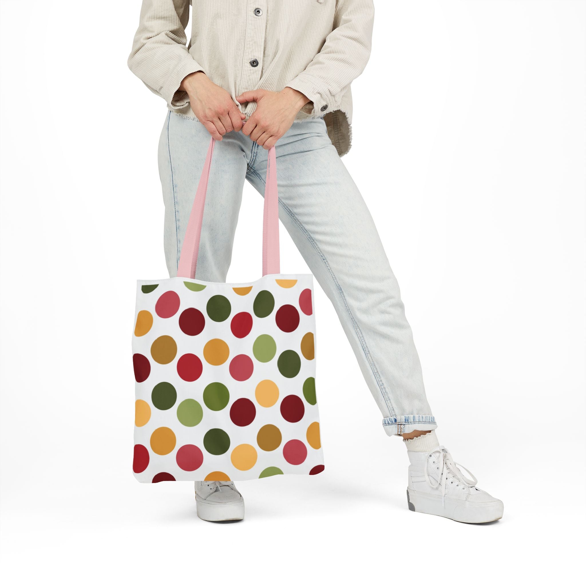 Colorful Polka Dot Canvas Tote Bag