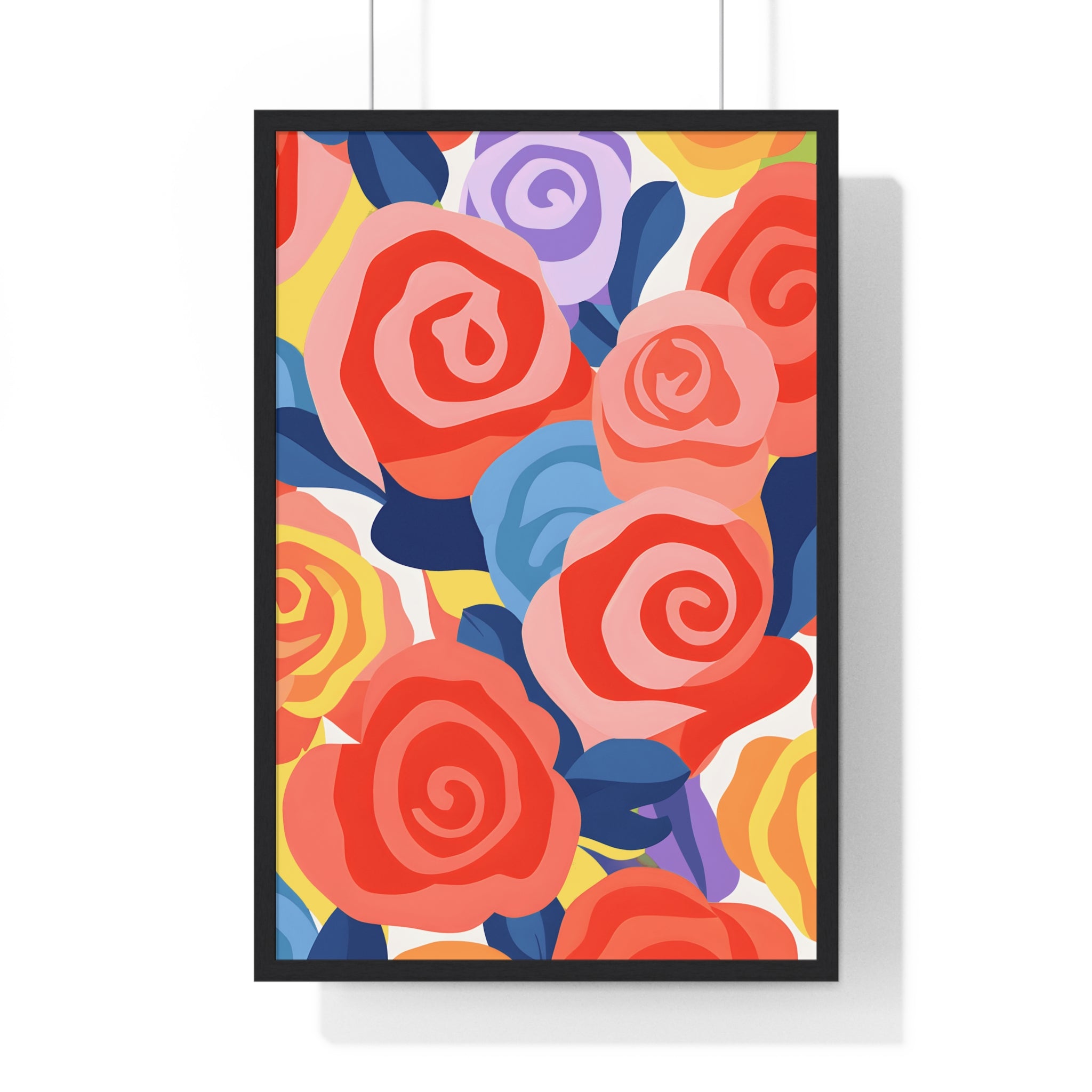 Elegant Roses Art Print on Premium Wooden Framed Poster – Wall Decor