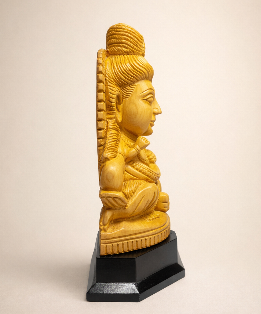 Handmade Sitting Lord Shiva Wooden Sculpture | Gallory Hive