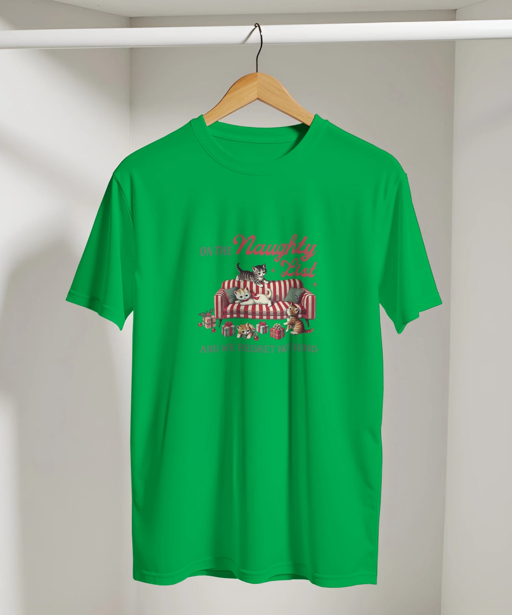Retro Naughty Kittens Christmas Tee | Gallory Hive