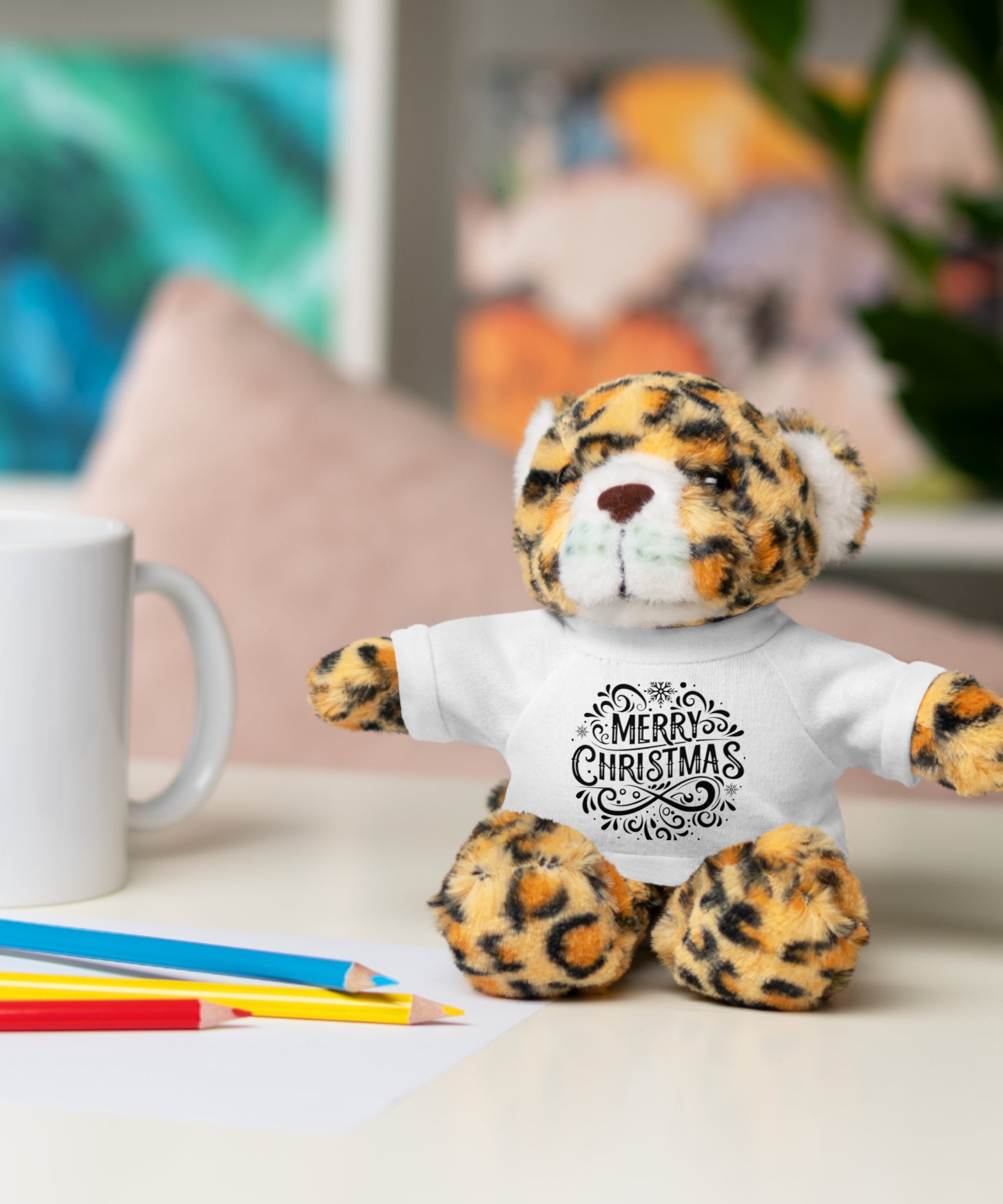 Festive Merry Christmas Stuffed Jaguar | Gallory Hive