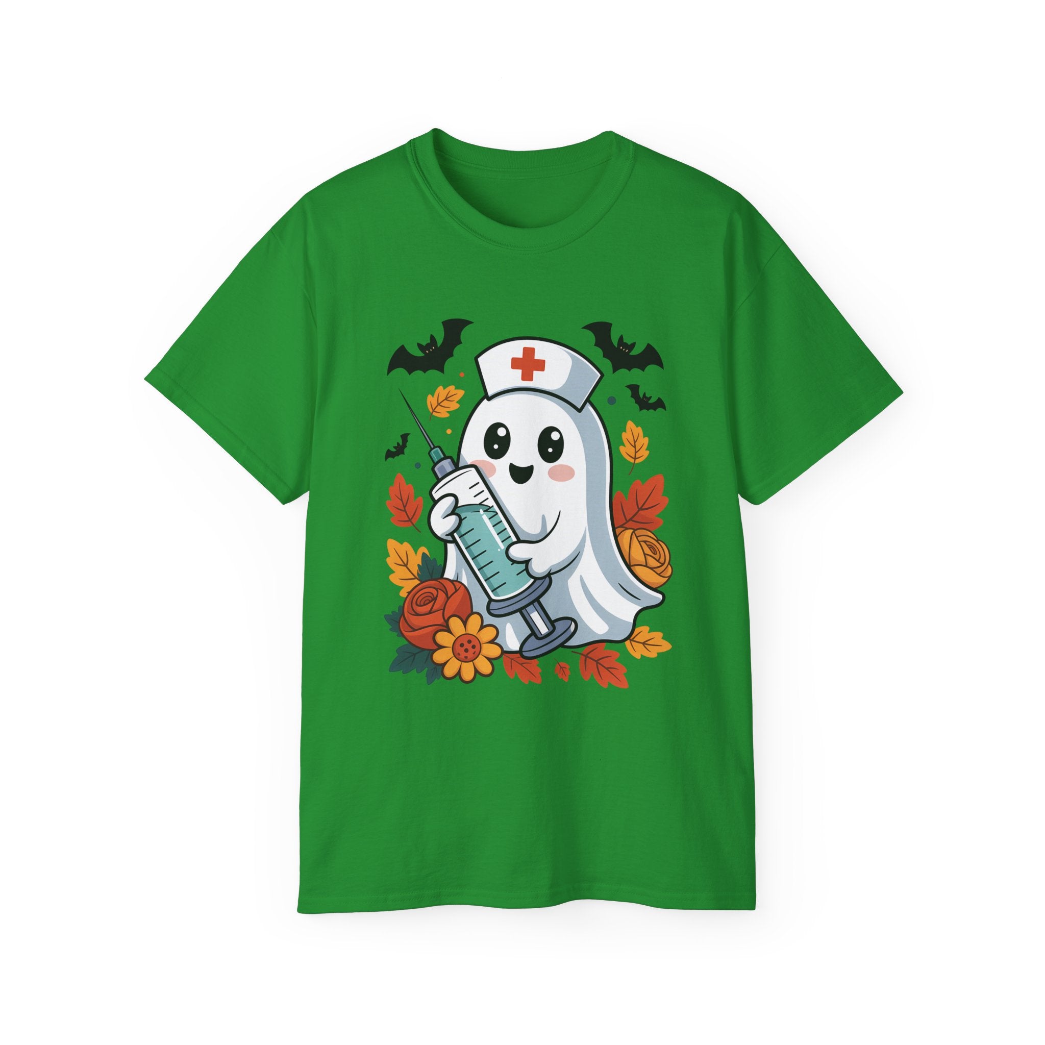 Halloween Nurse Ghost T-Shirt - Spooky Season Style