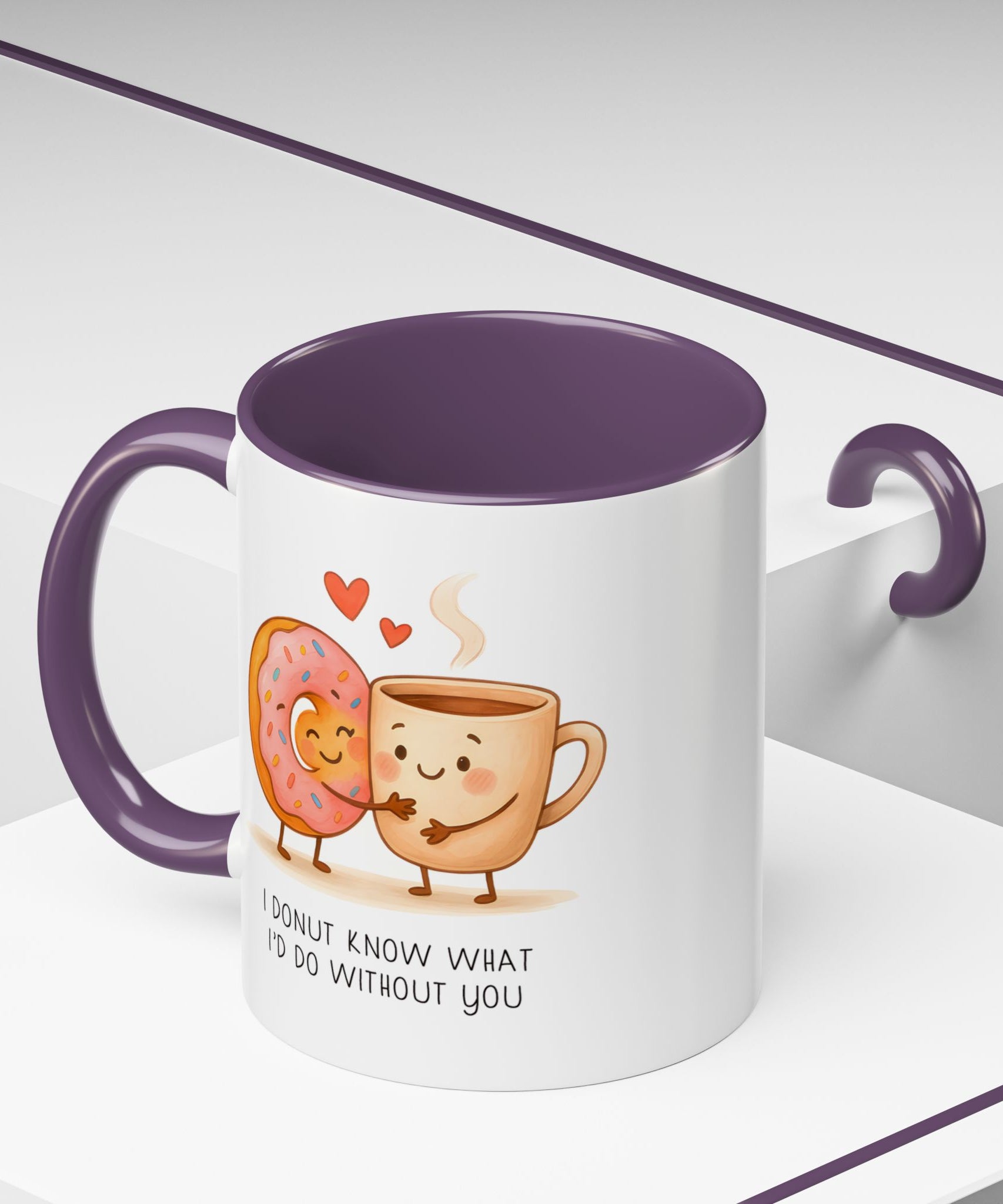 Cute Donut and Coffee Love Ceramic Mug | Gallory Hive