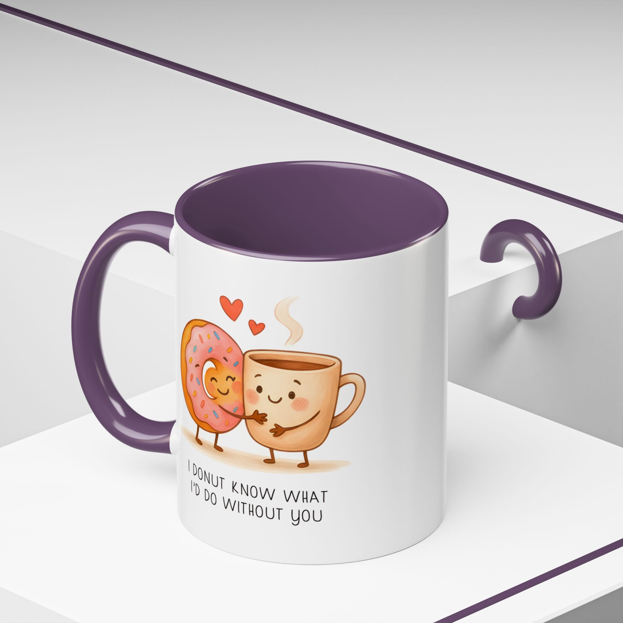 Cute Donut and Coffee Love Ceramic Mug | Gallory Hive