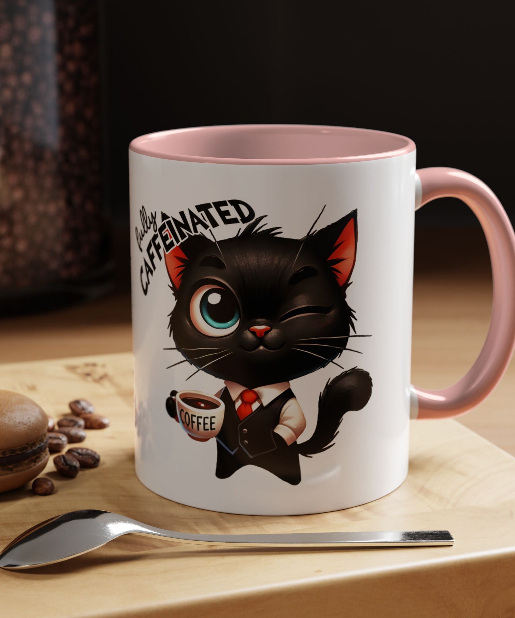 Cute Black Cat Accent Coffee Mug  Gallory Hive