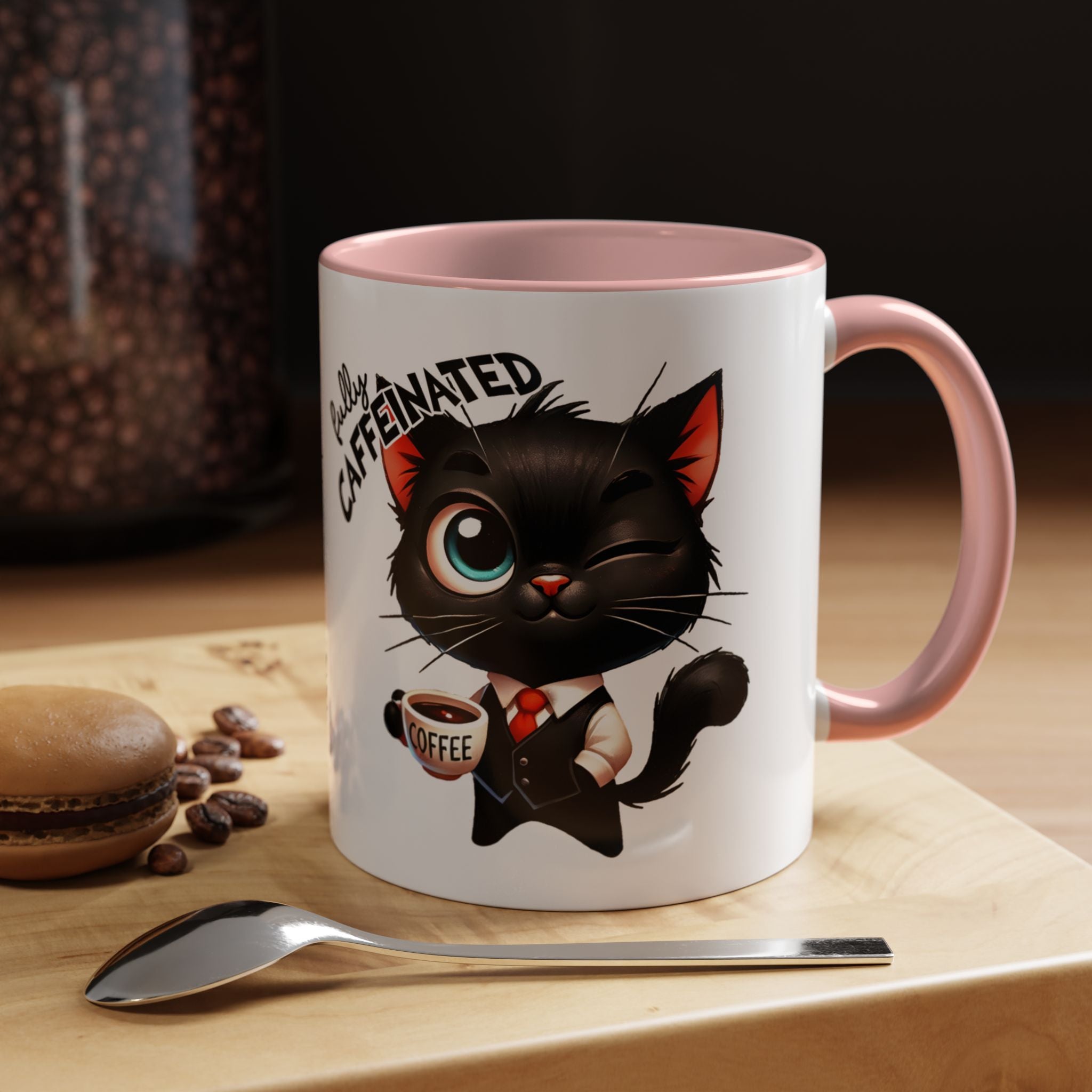 Cute Black Cat Accent Coffee Mug  Gallory Hive