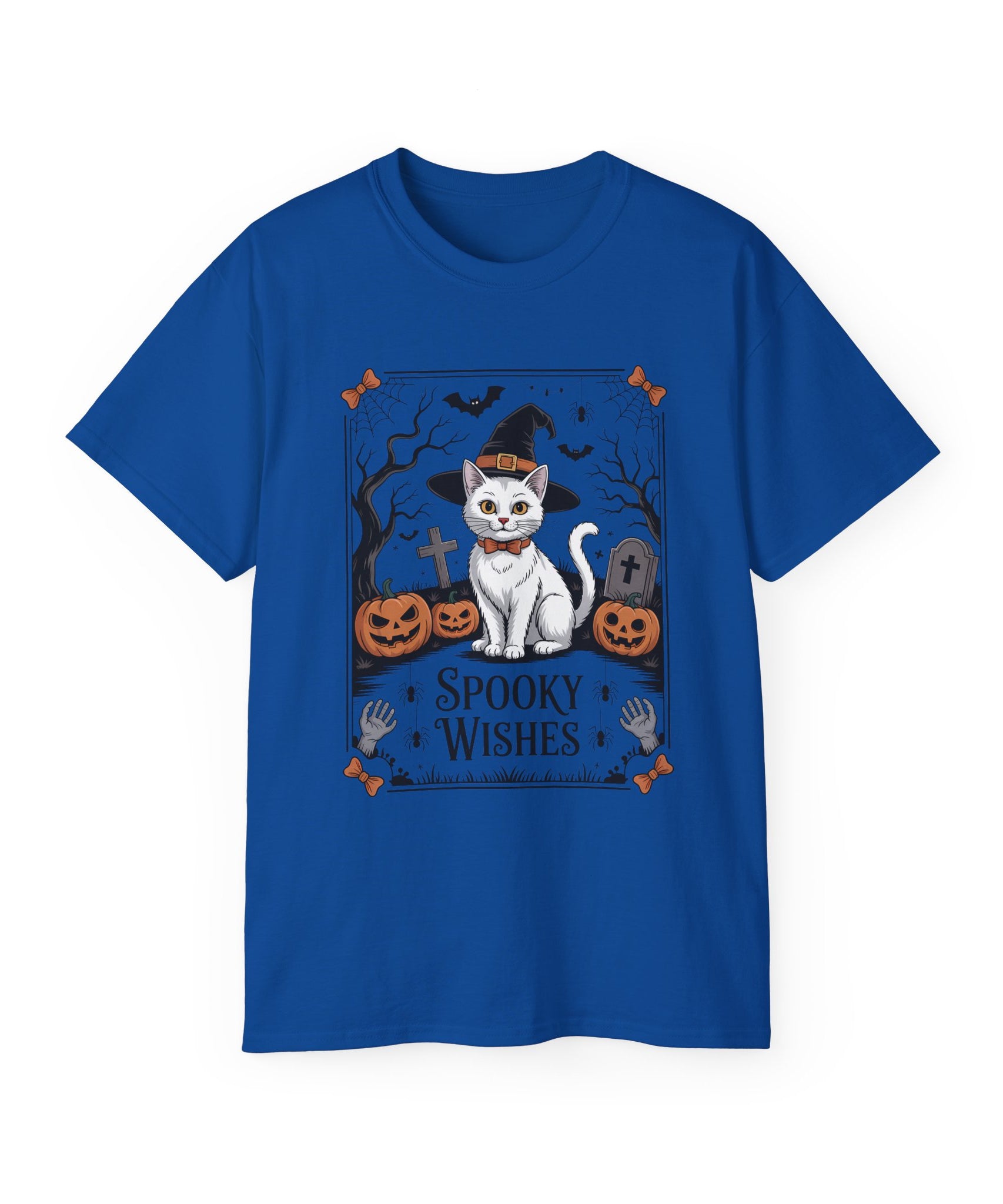 Spooky Wishes Witch Cat Halloween T-Shirt | Gallory Hive