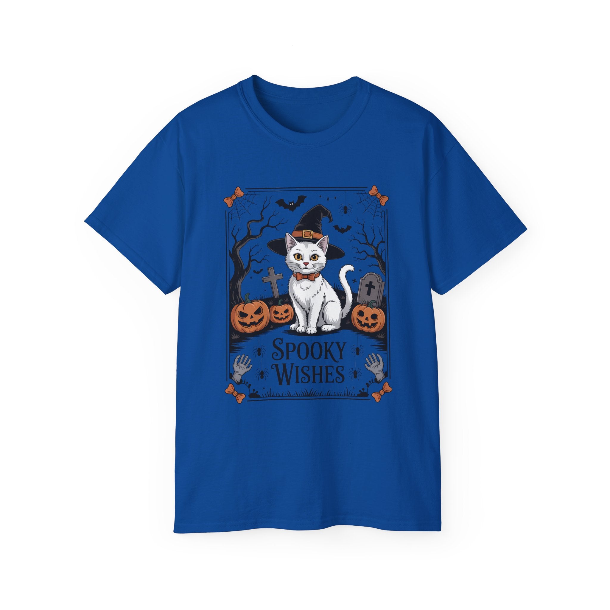 Spooky Wishes Witch Cat Halloween T-Shirt | Gallory Hive
