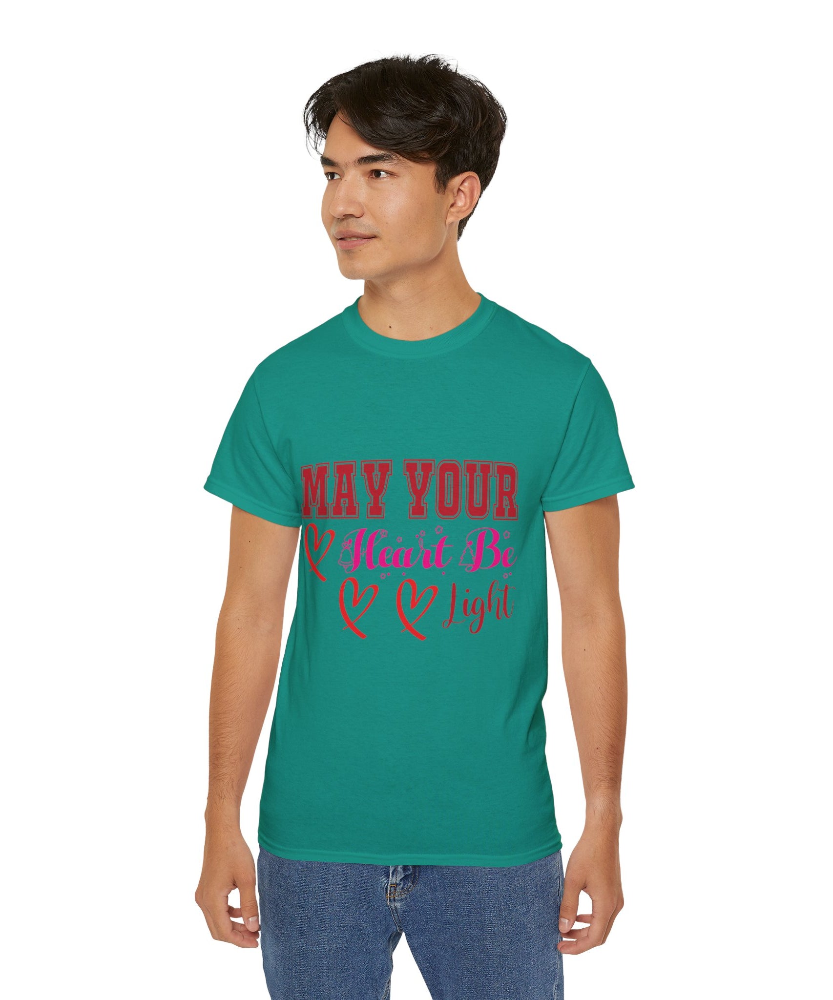 May Your Heart Be Light Christmas T-Shirt | Gallory Hive