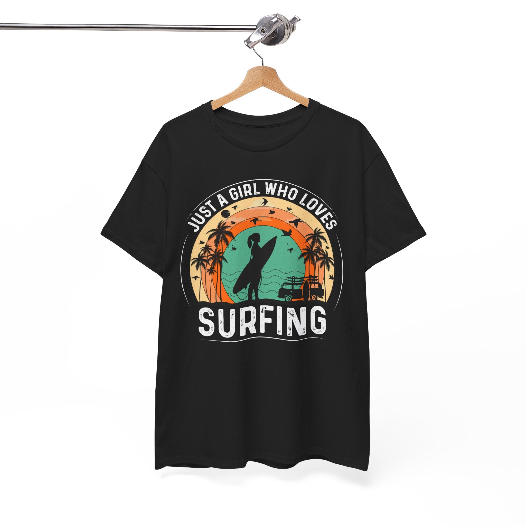 Beach Girl Surfing Retro Tee | Gallory Hive