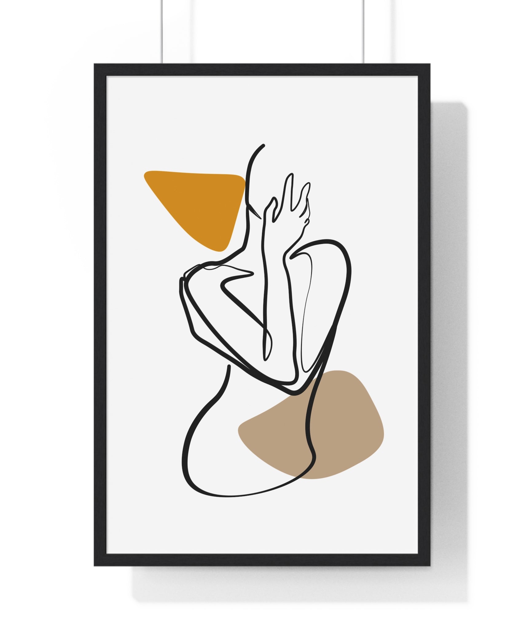 Vertical Framed Poster - Women Body Line Art Premium Home Decor