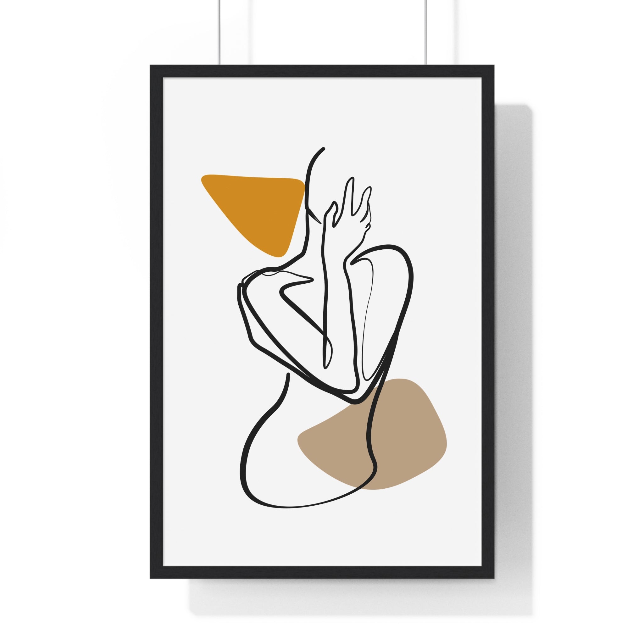 Vertical Framed Poster - Women Body Line Art Premium Home Decor