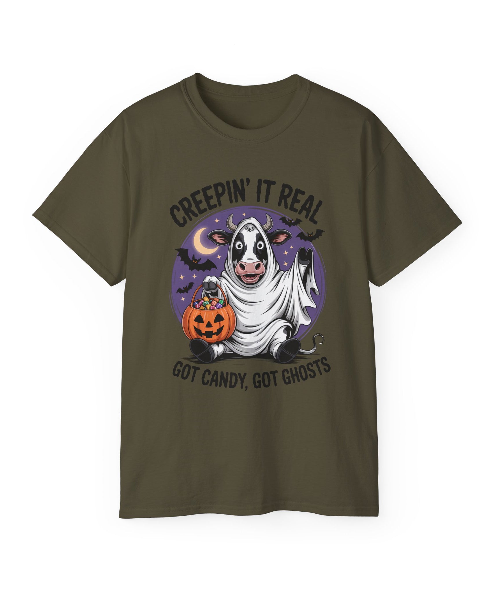 Cute Candy Cow Spooky Season Shirt | Gallory Hive