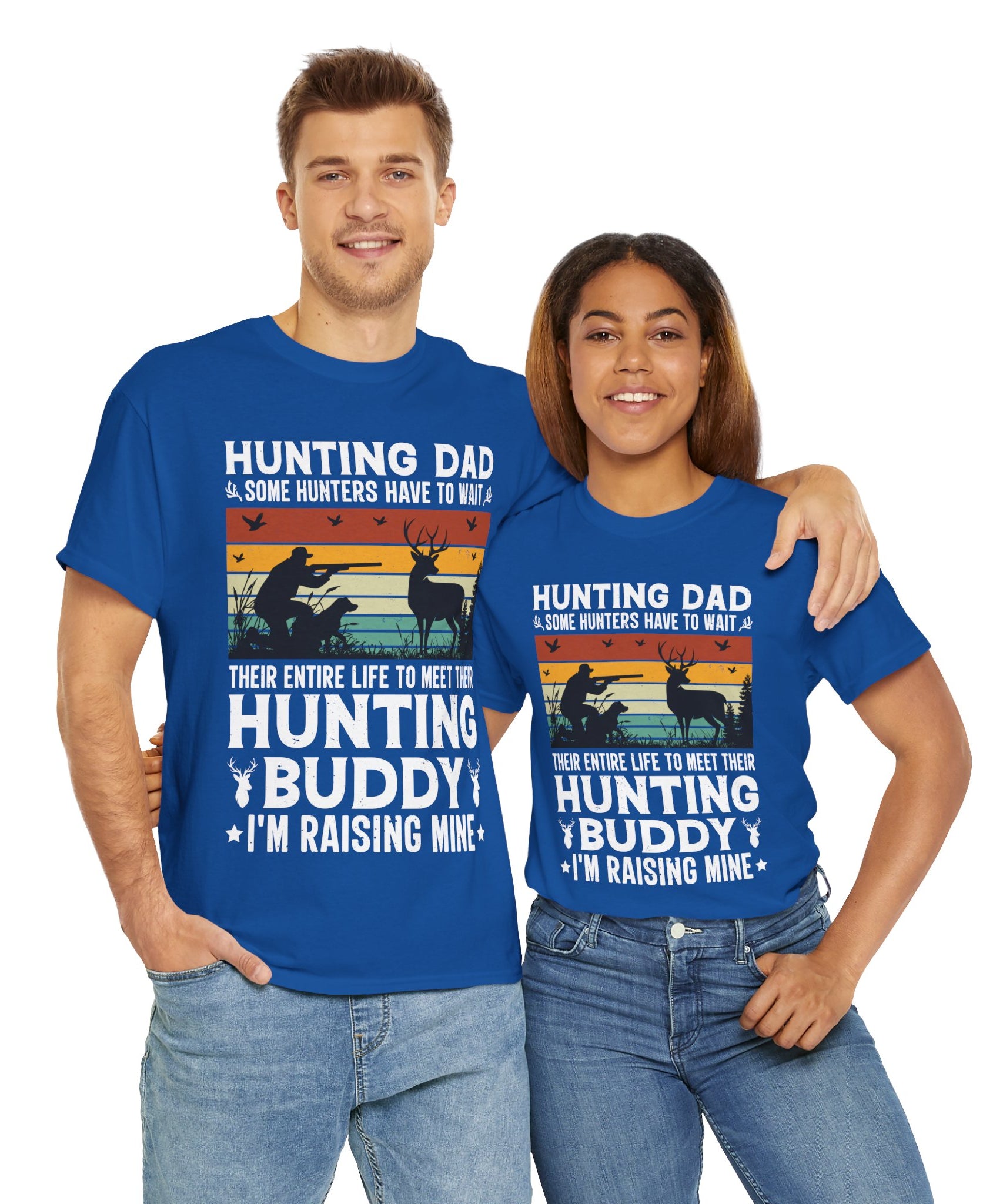 Retro Hunter Tee – Dog, Deer & Rifle Scene