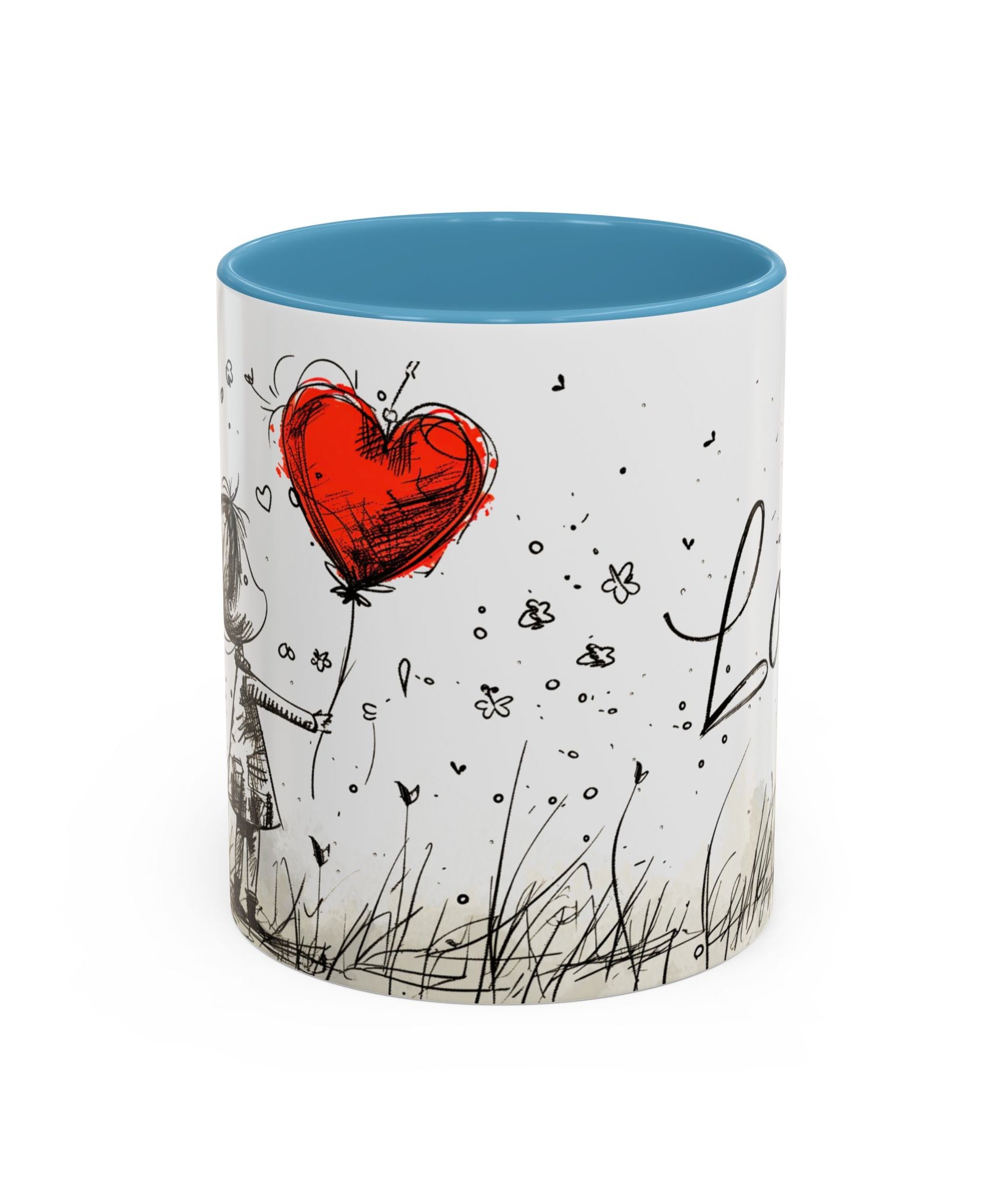 Love Heart Sketch Ceramic Coffee Mug | Gallory Hive