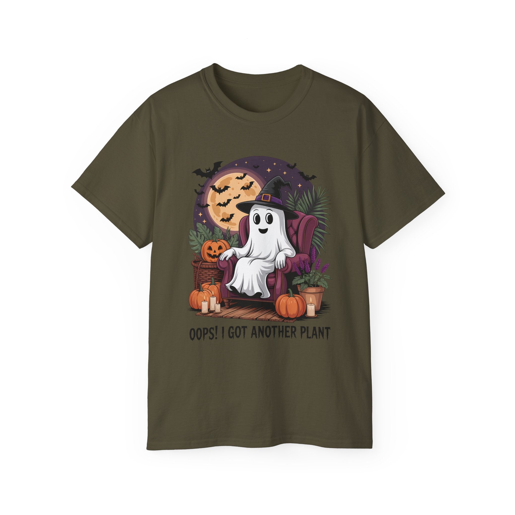 Halloween Plant Ghost Tee - Spooky Witch Design | Gallory Hive