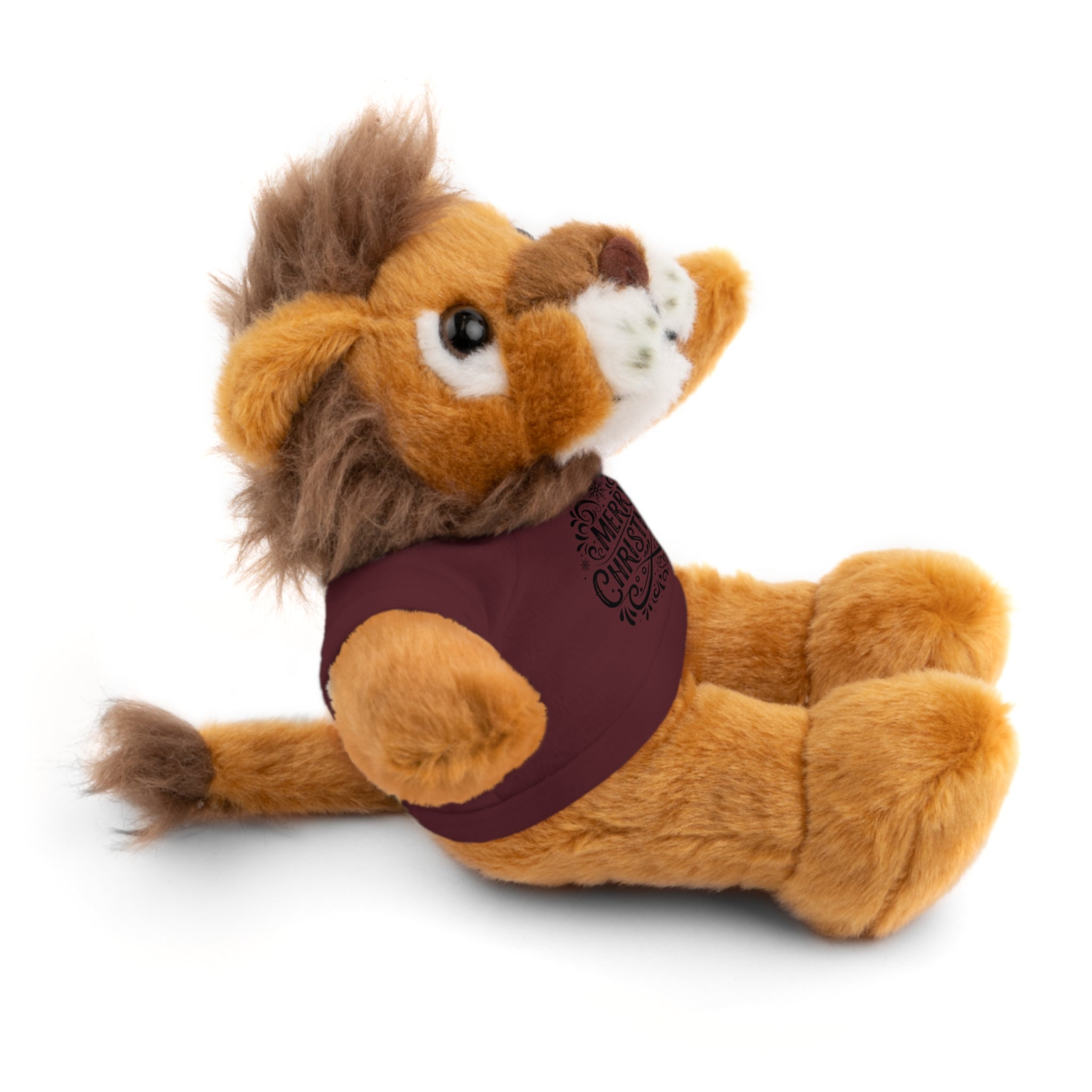 Festive Merry Christmas Stuffed Lion | Gallory Hive