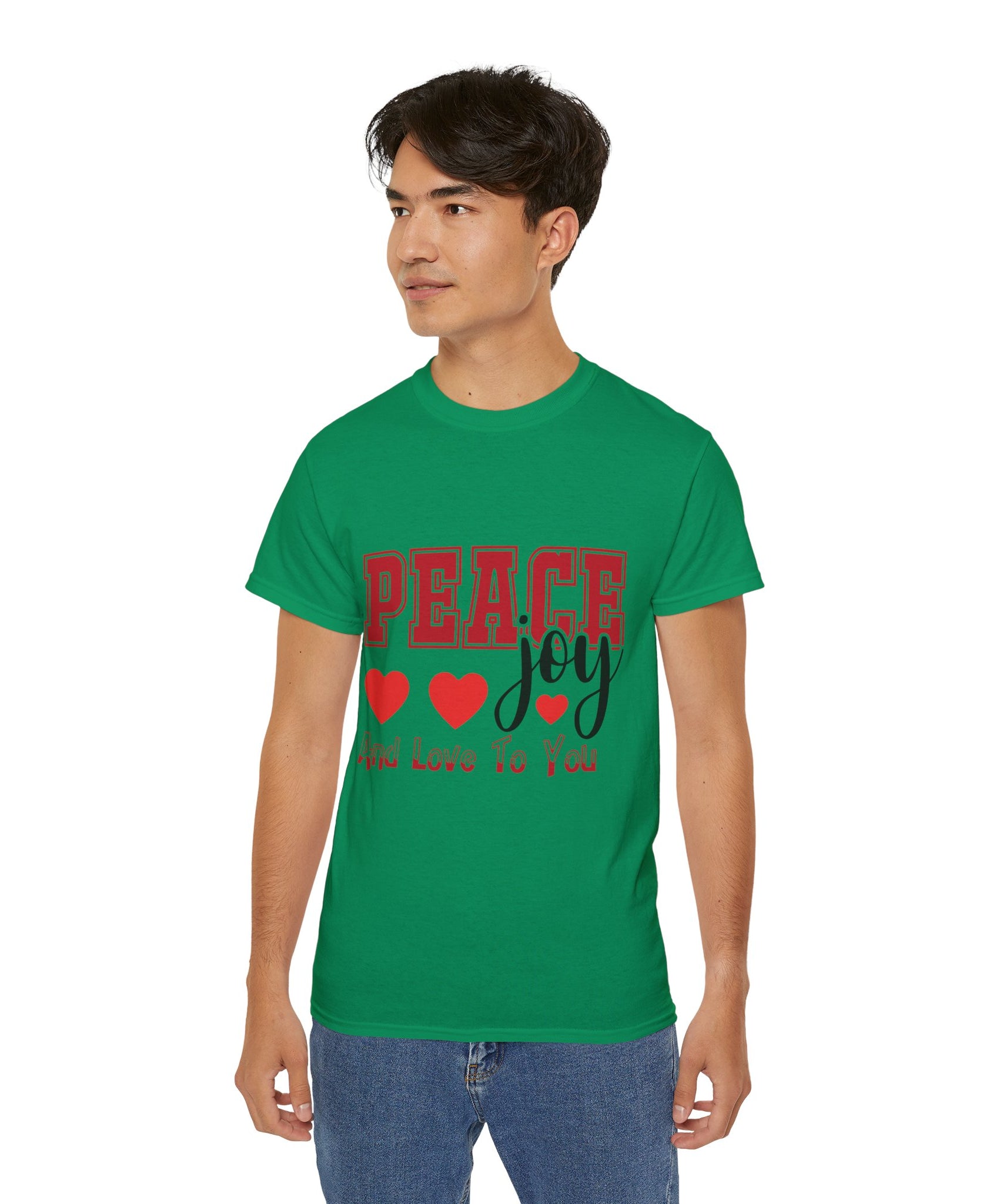 Peace, Joy & Love Retro Christmas T-Shirt | Gallory Hive