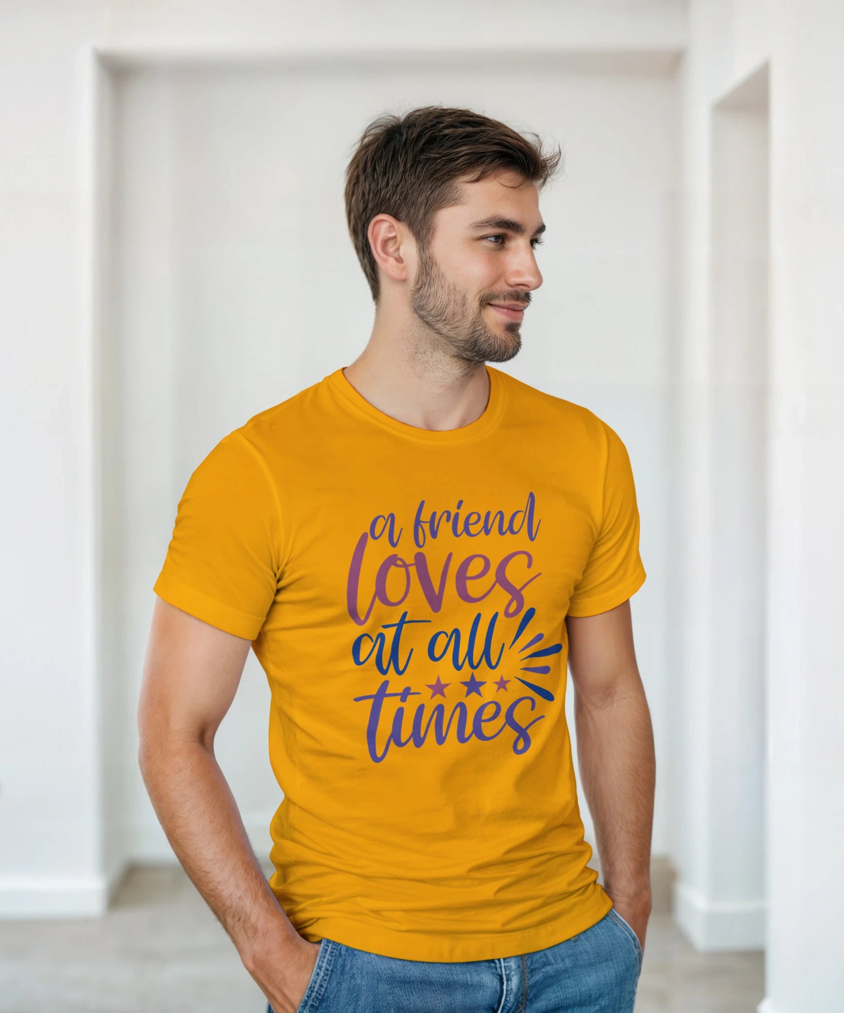A Friend Loves Always – Unisex Minimalist Tee | Gallory hive