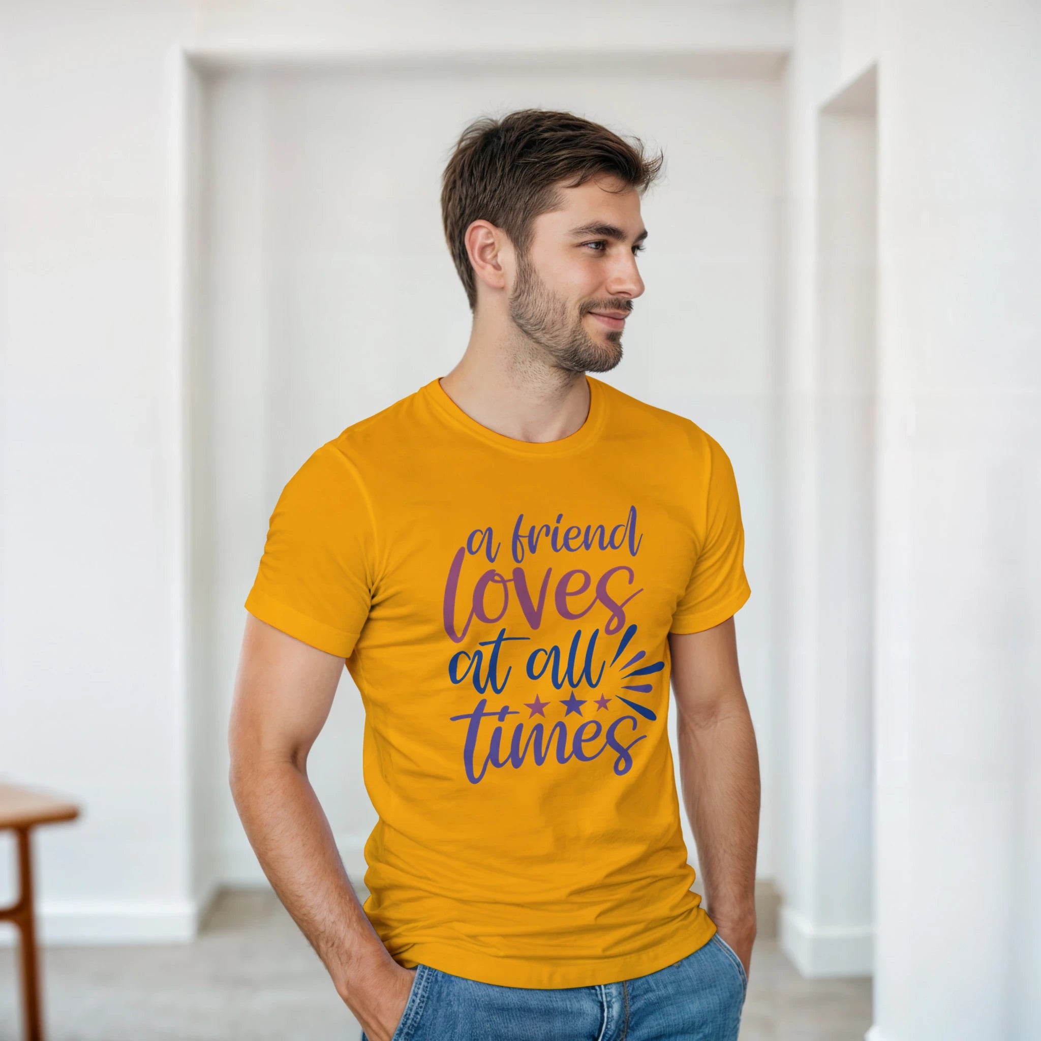 A Friend Loves Always – Unisex Minimalist Tee | Gallory hive