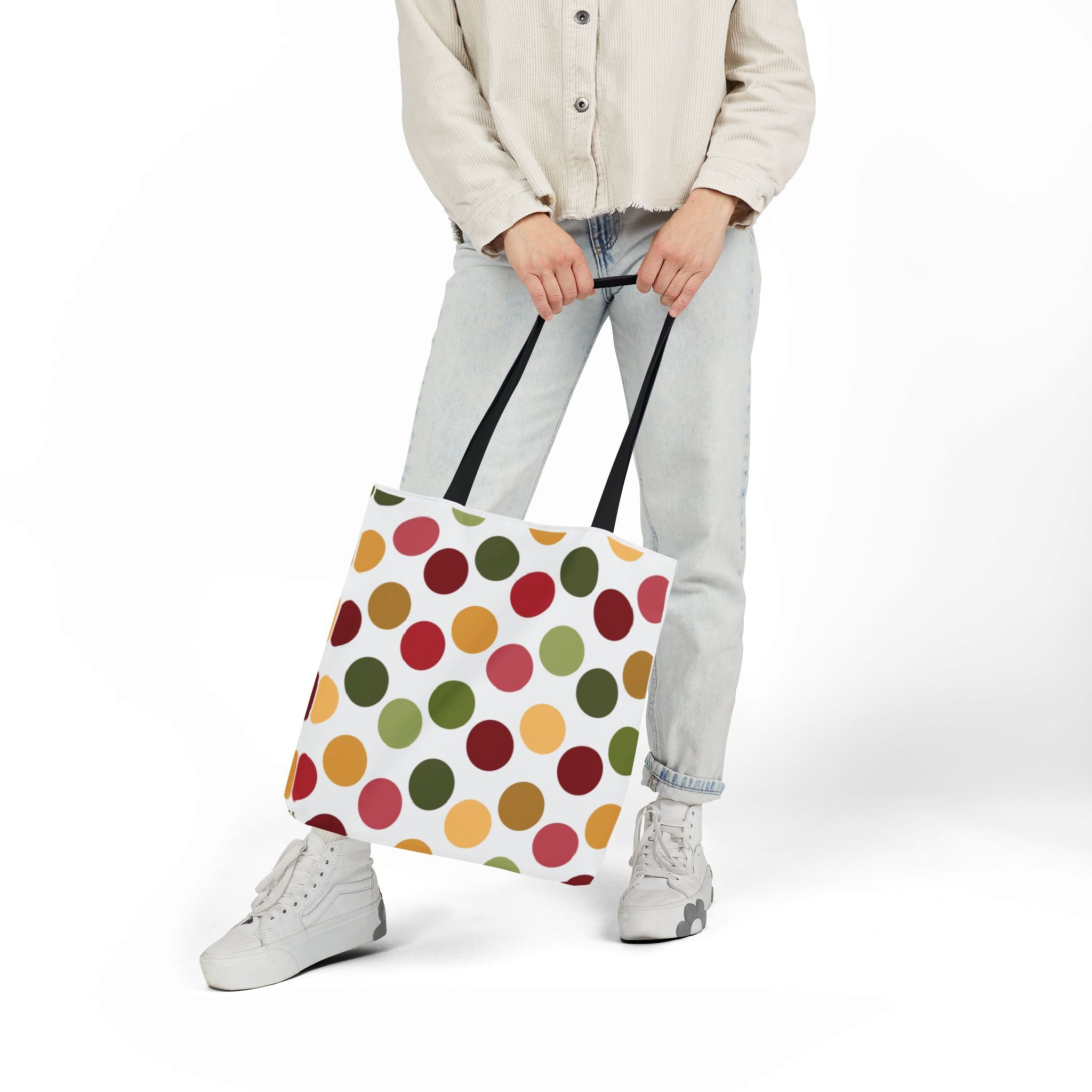 Colorful Polka Dot Canvas Tote Bag