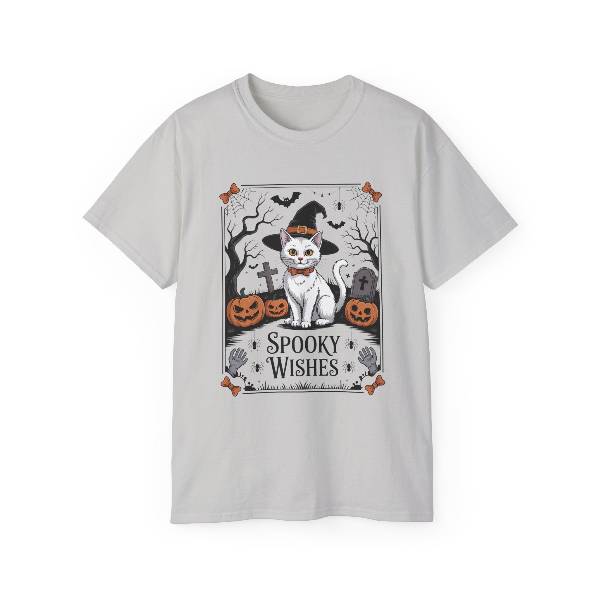 Spooky Wishes Witch Cat Halloween T-Shirt | Gallory Hive