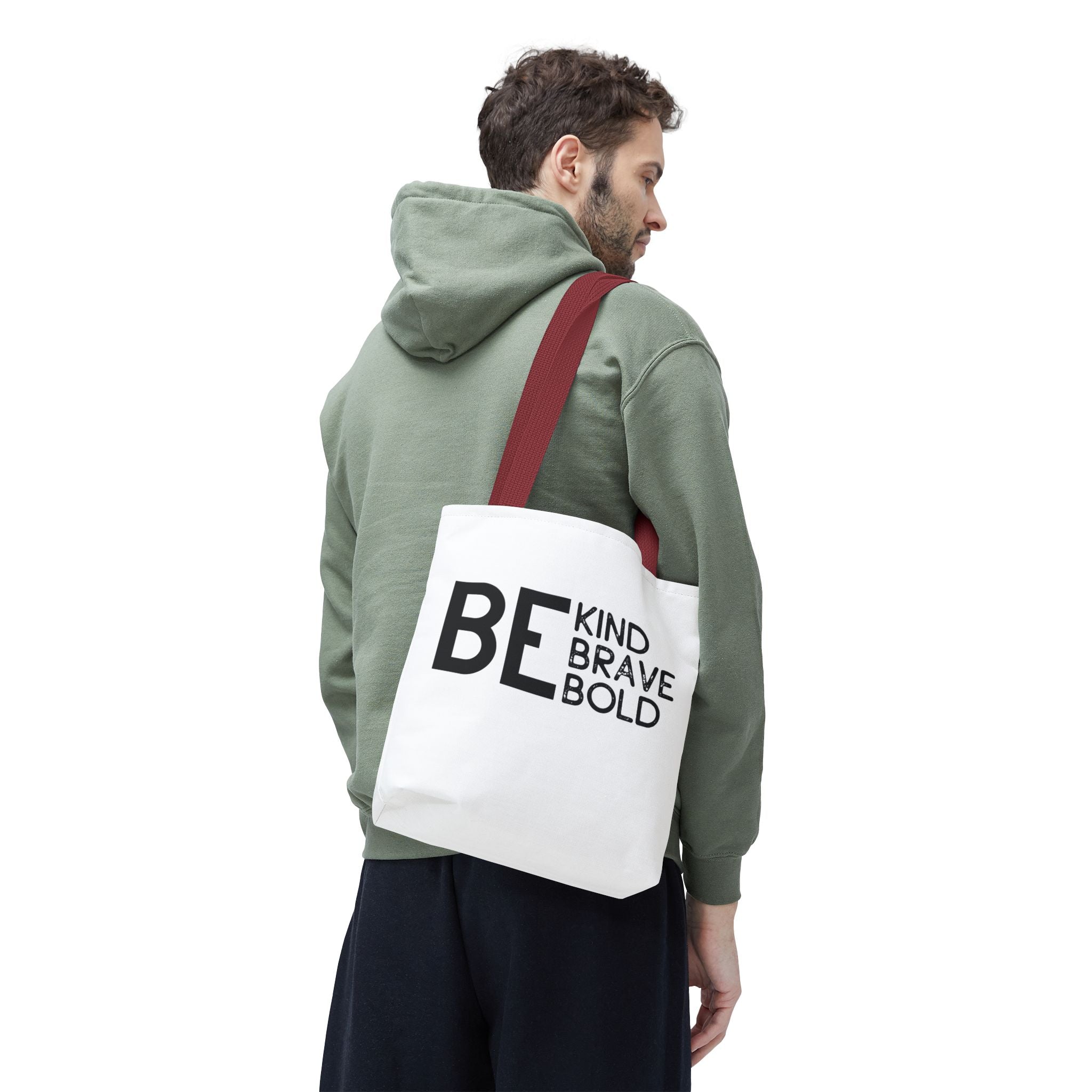 Inspirational Tote Bag - Be Kind Brave Bold - Eco-Friendly Carryall