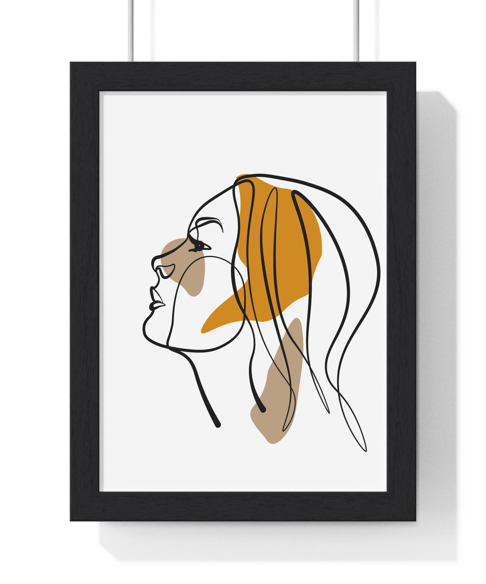 Abstract Woman Face Art – Framed Minimalist Print
