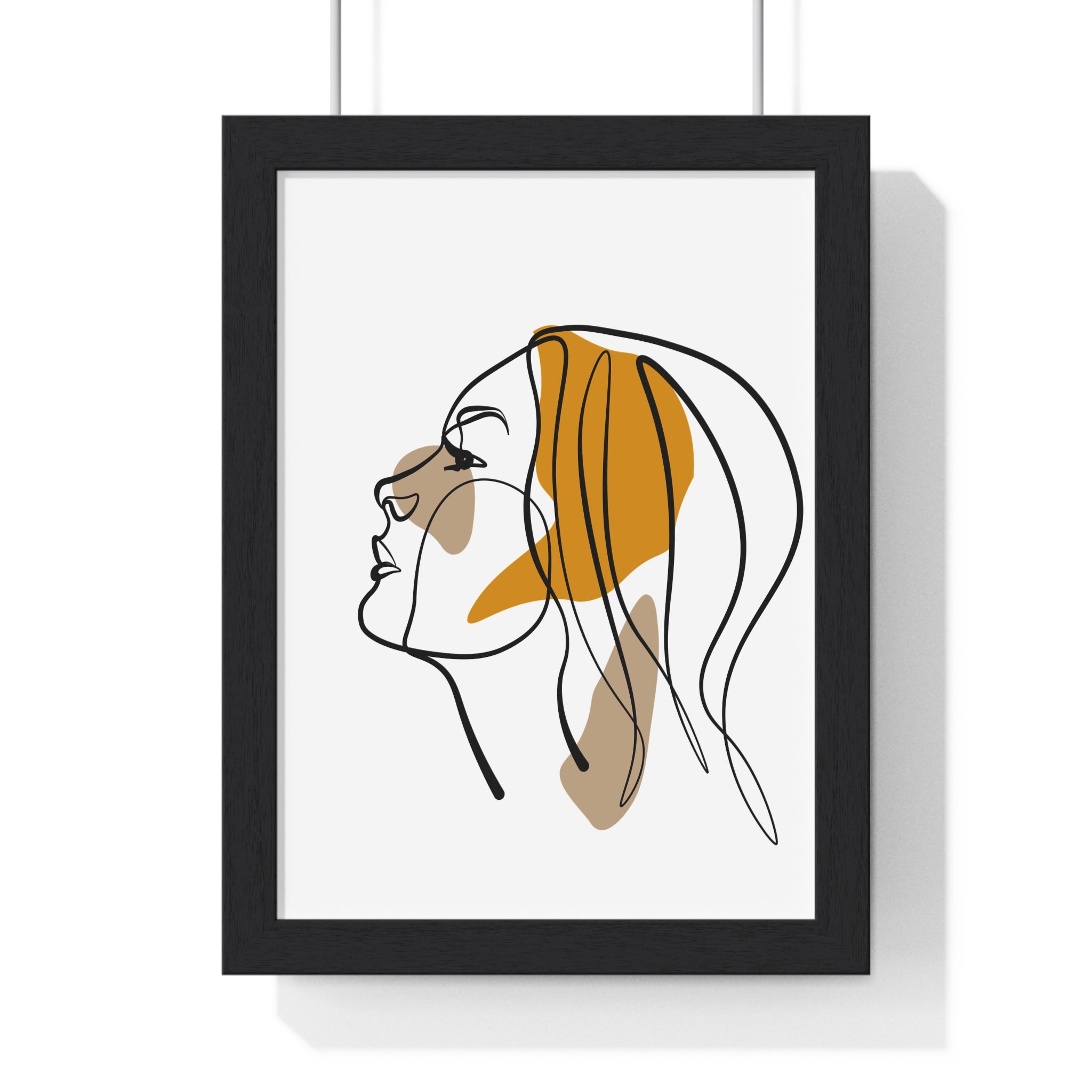 Abstract Woman Face Art – Framed Minimalist Print