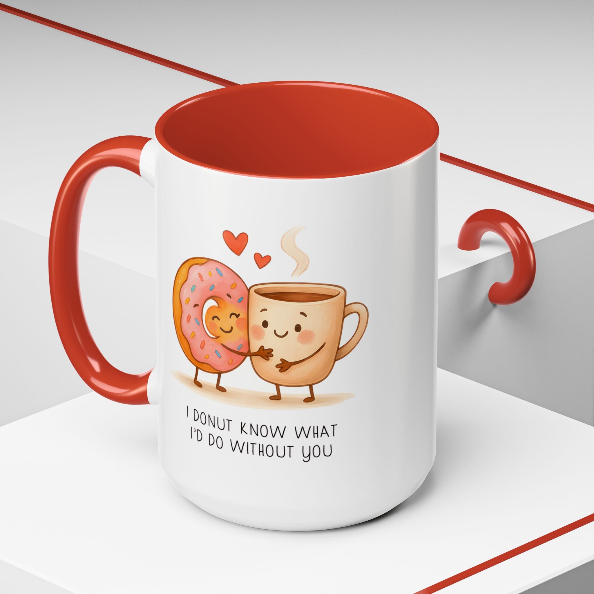 Cute Donut and Coffee Love Ceramic Mug | Gallory Hive